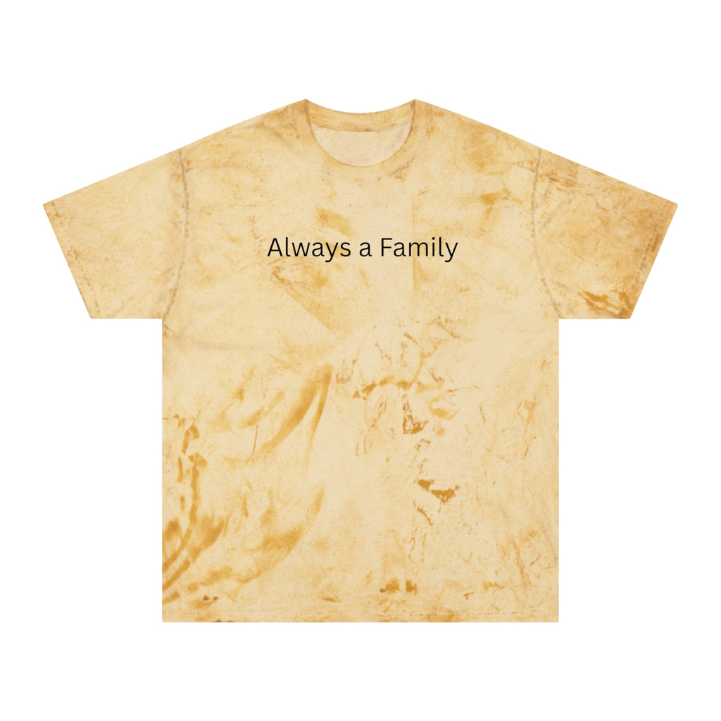 Always a Family Tie-Dye T-Shirt — Yellow Marble Family Tee