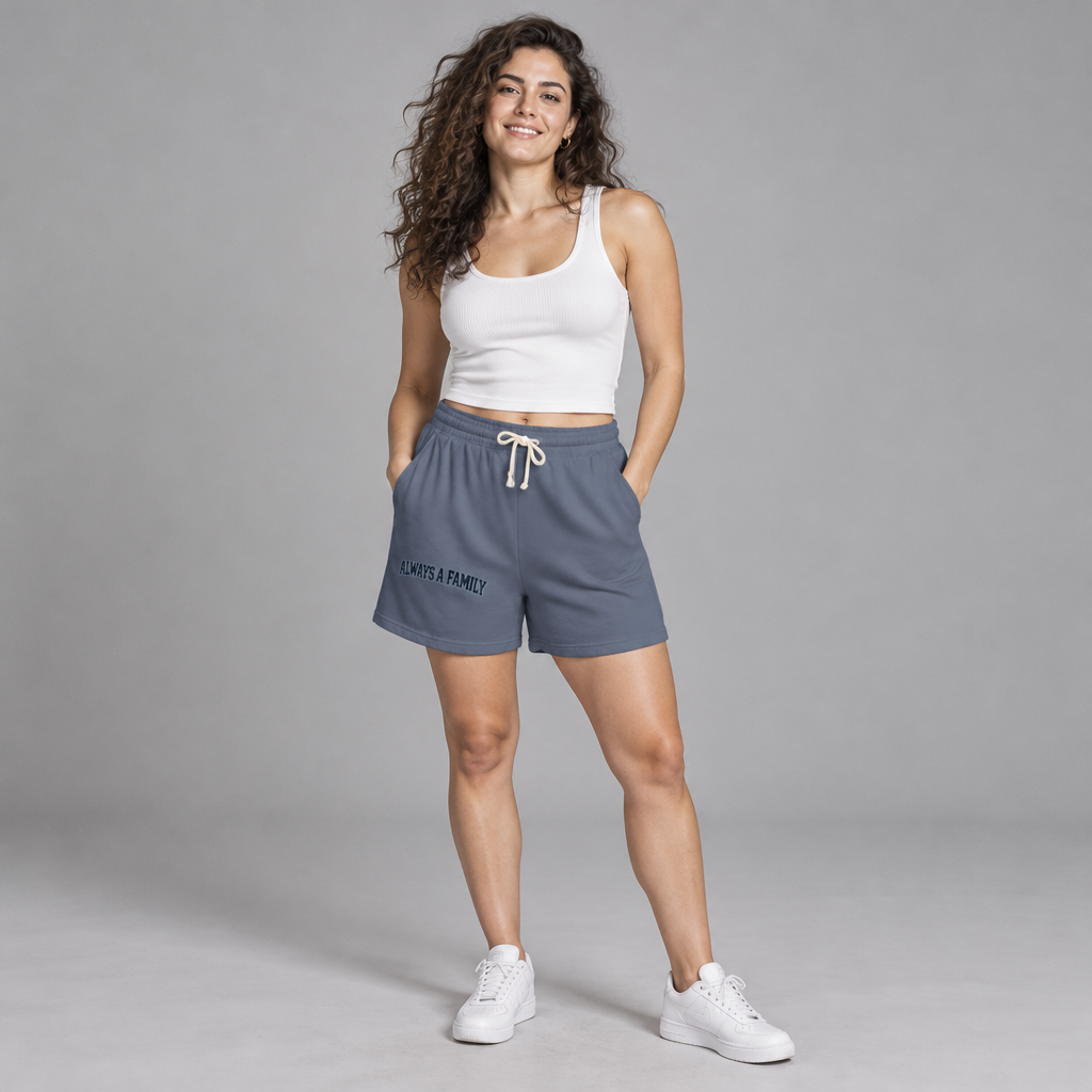 Always A Family Sweat Shorts — Comfortable Fleece Lounge Shorts with Logo