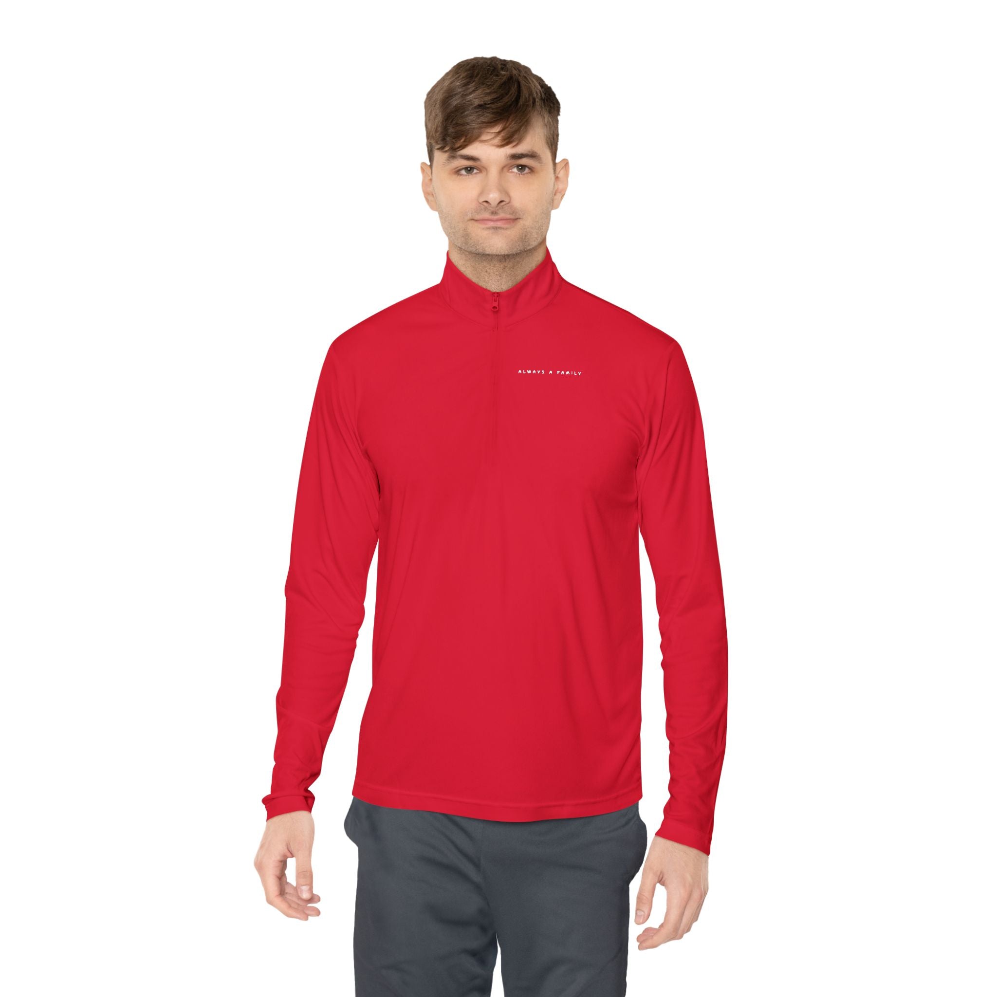 Quarter-Zip Pullover —started as friends became  Family Antlers Logo