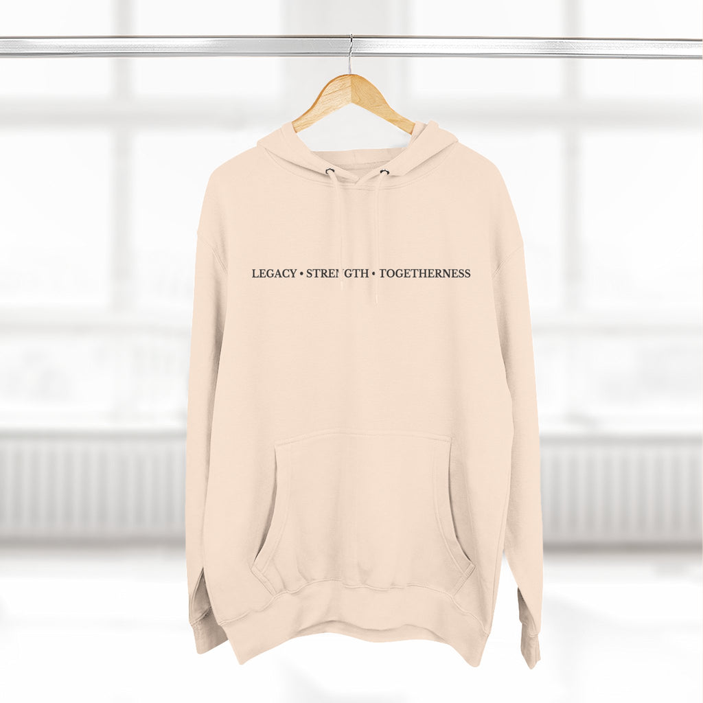 Moose Illustration Hoodie — "Always A Family" Graphic Fleece Hoodie