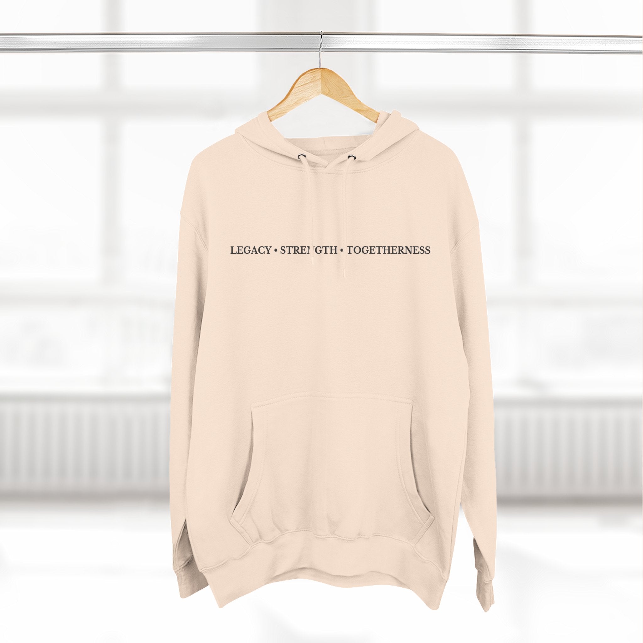 Moose Illustration Hoodie — "Always A Family" Graphic Fleece Hoodie