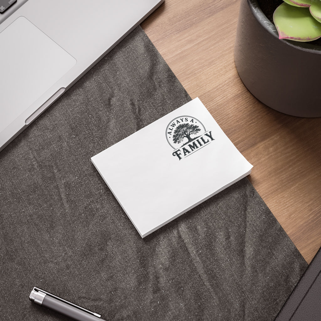 Always a Family Post-it Note Pad — Tree Logo Sticky Notes for Home & Family