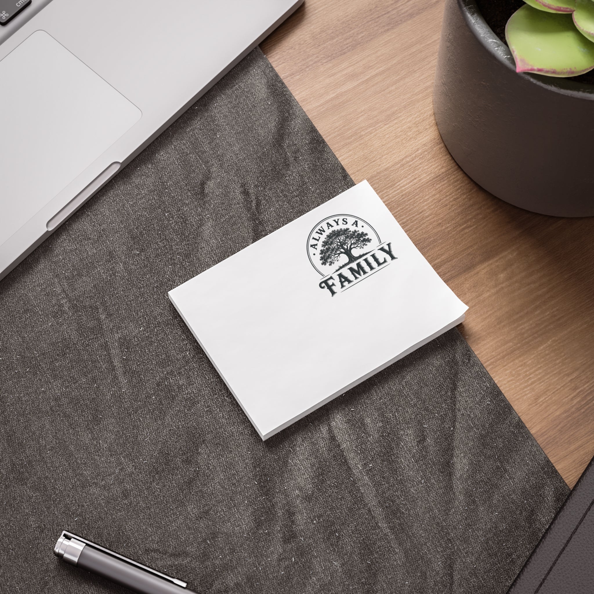 Always a Family Post-it Note Pad — Tree Logo Sticky Notes for Home & Family