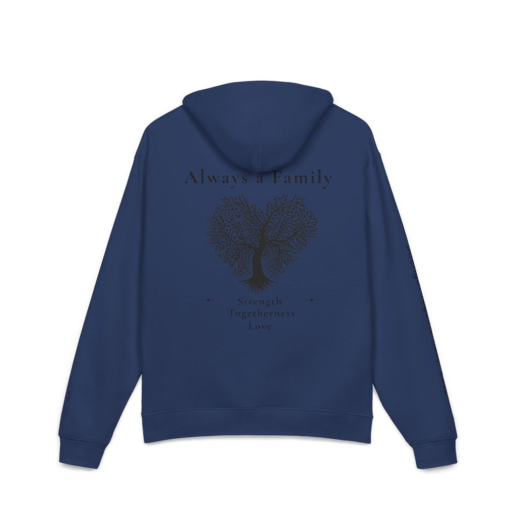 Family Tree Hoodie — "Always a Family" Heart Tree Comfort Pullover