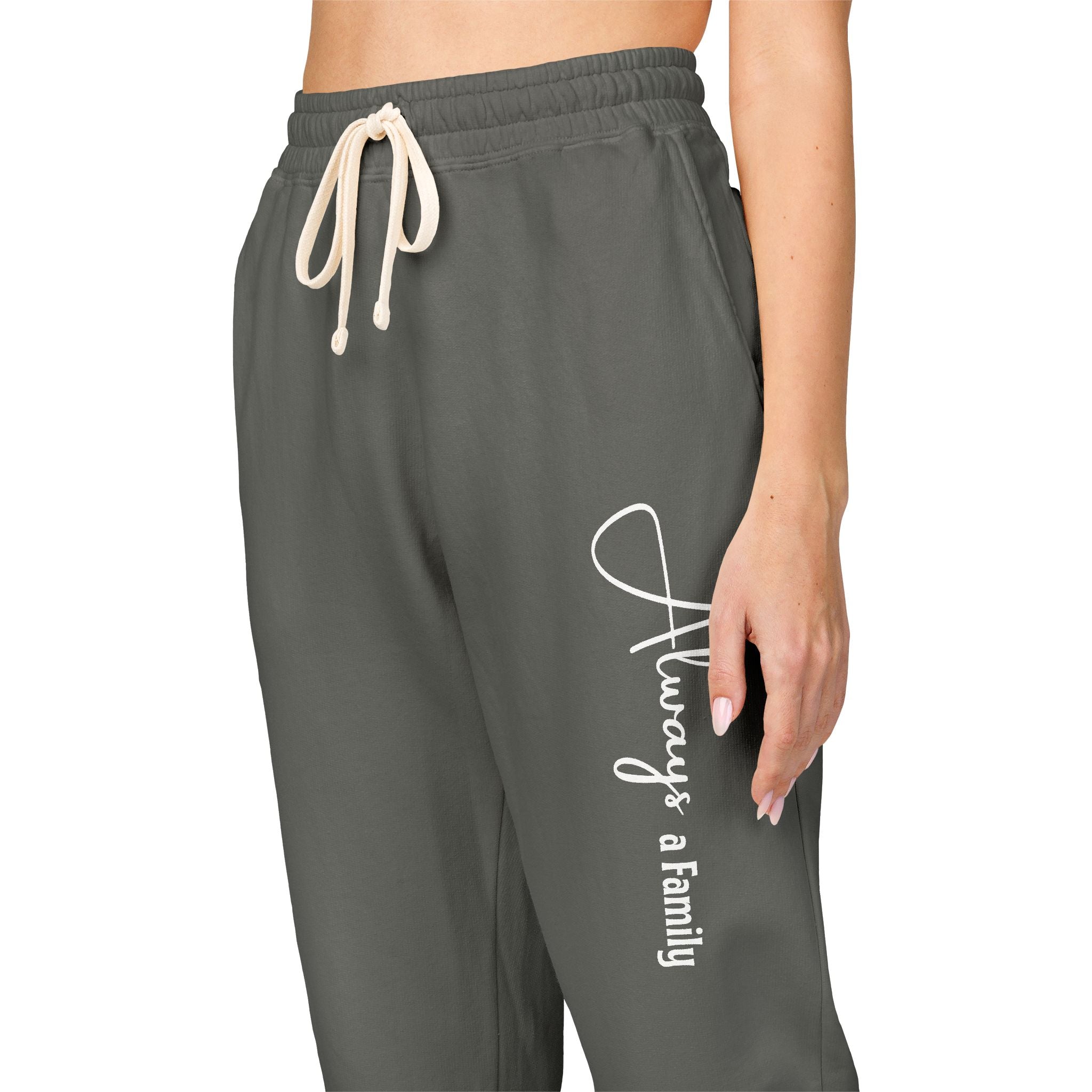 Everyday Cozy Sweatpants — "Always a Family" Script Joggers