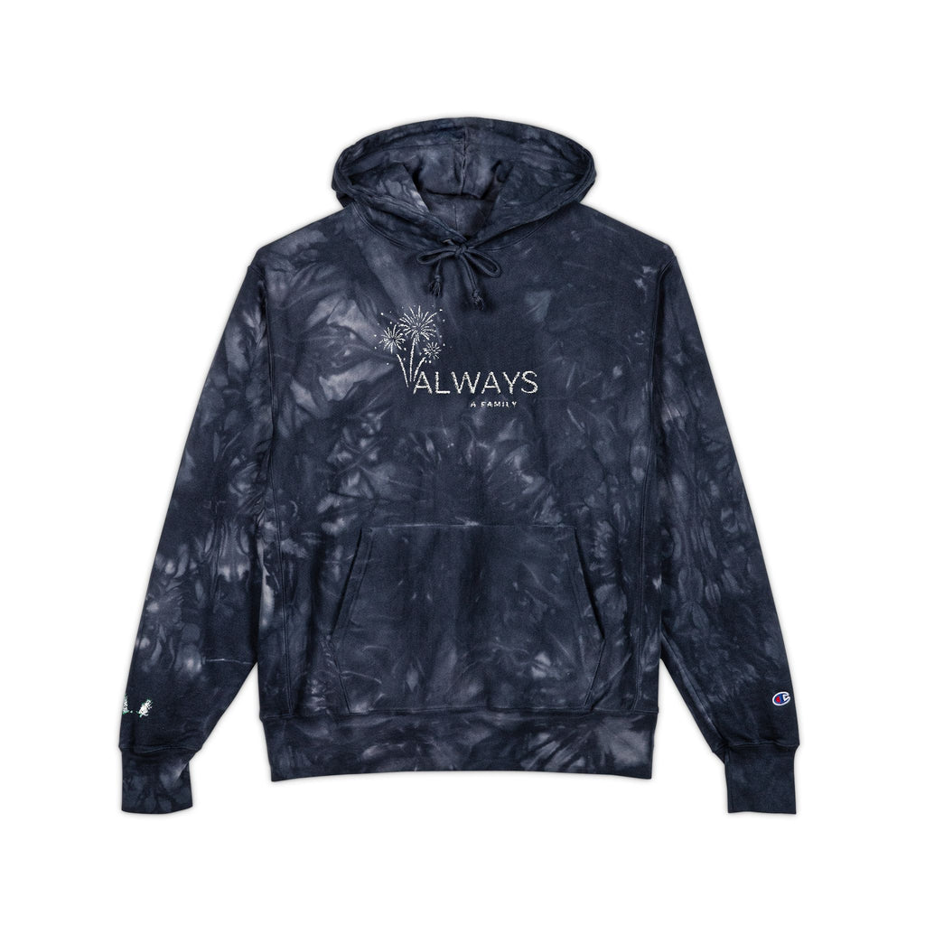 Unisex Champion Tie-Dye Hoodie (Embroidery) Fourth of July