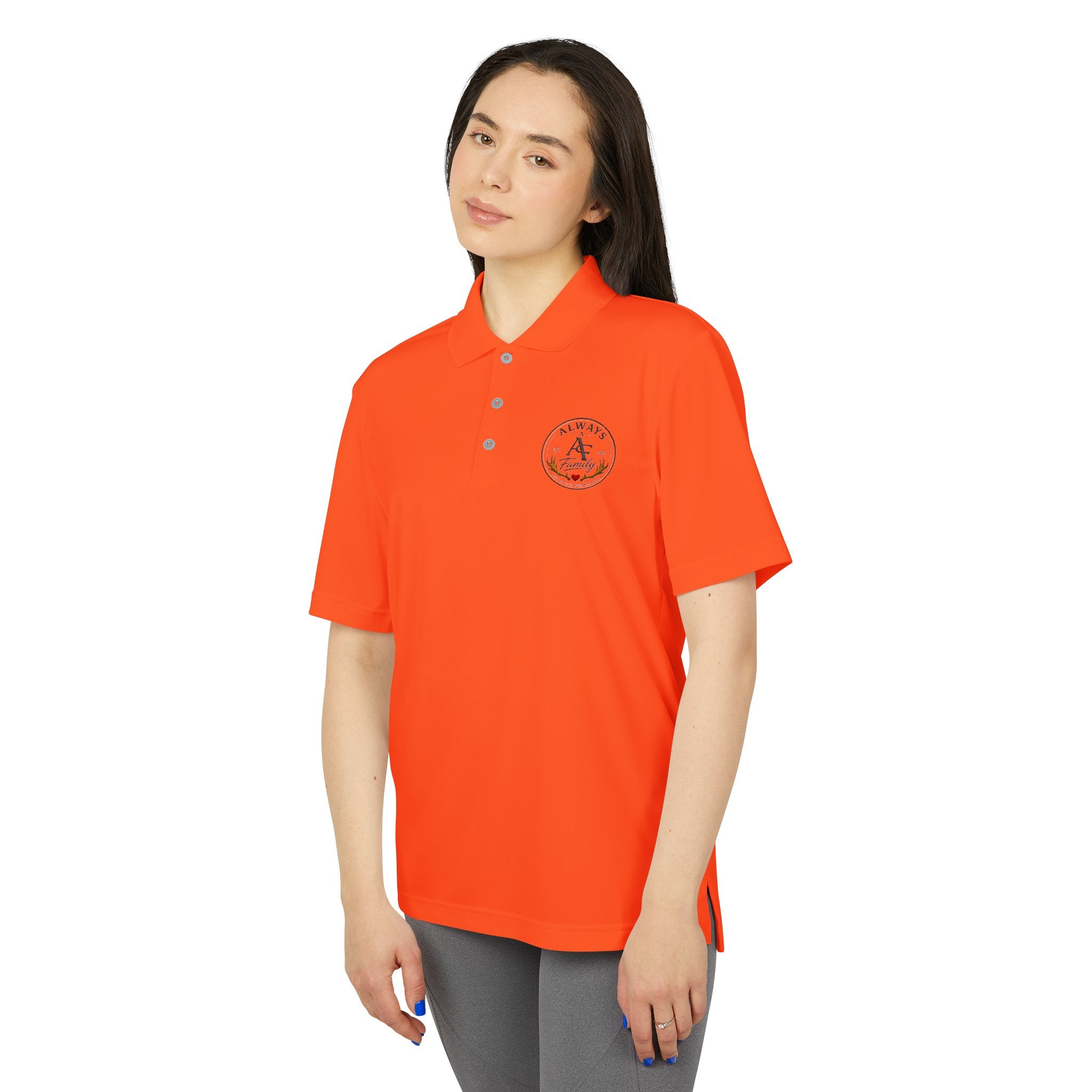 Embroidered Anchor Polo Shirt —AF Logo Performance Golf Polo