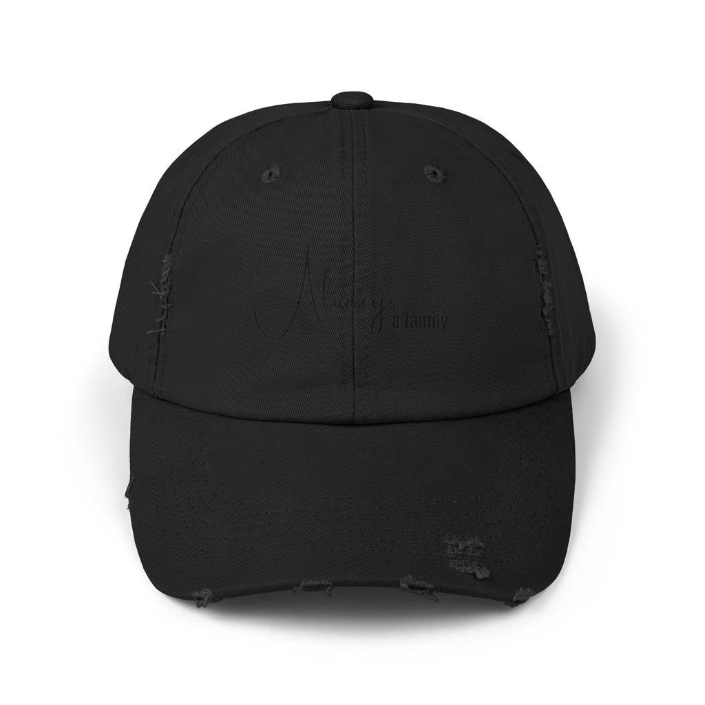 Distressed Black Baseball Cap — Vintage Washed Dad Hat