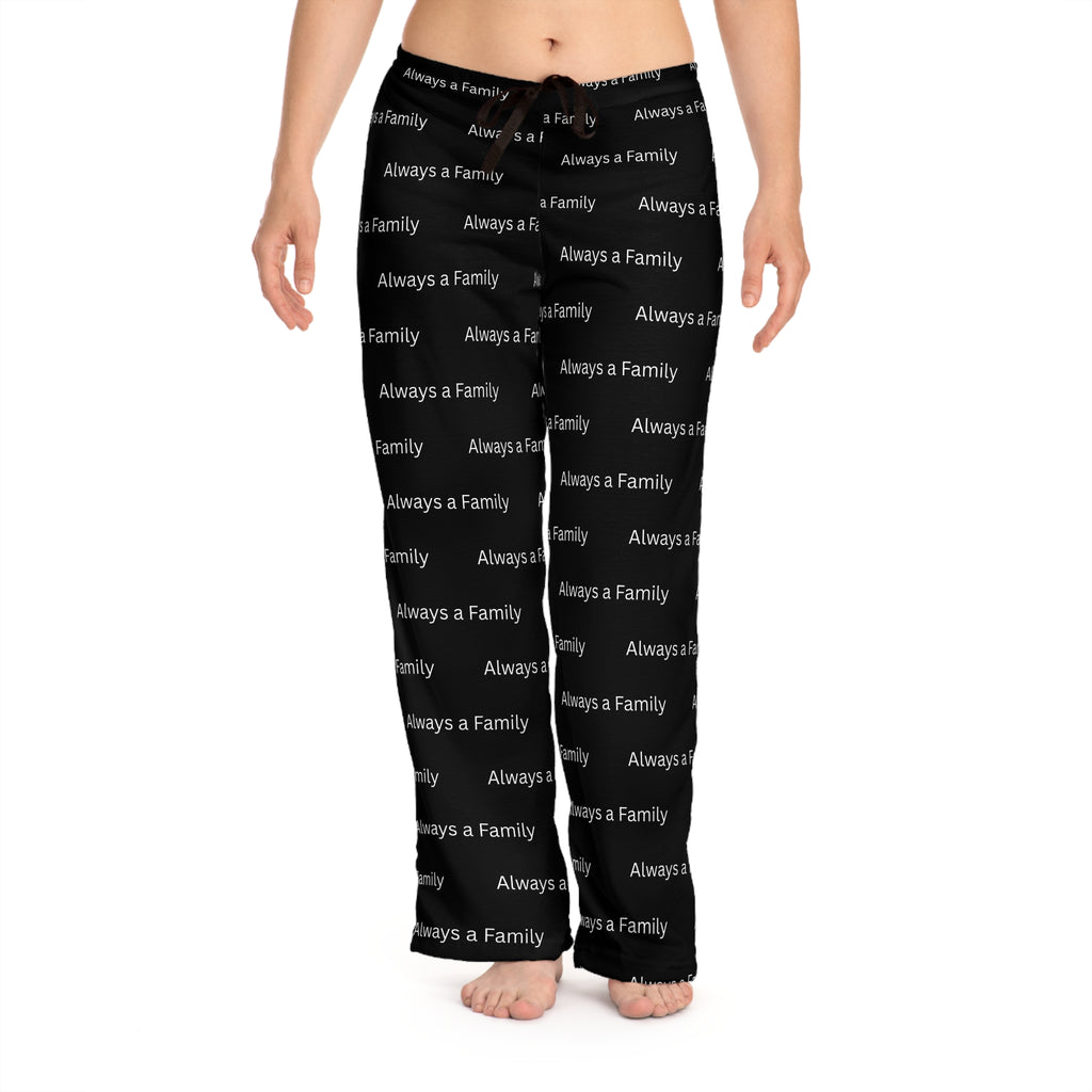Always a Family Women's Pajama Pants — Black All-Over Print Cozy Lounge Bottoms