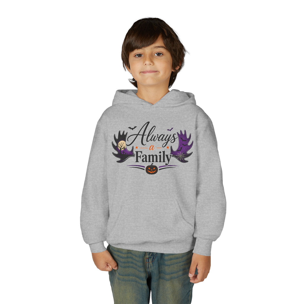 Always a Family Youth Hoodie — Cute Halloween Kids Sweatshirt