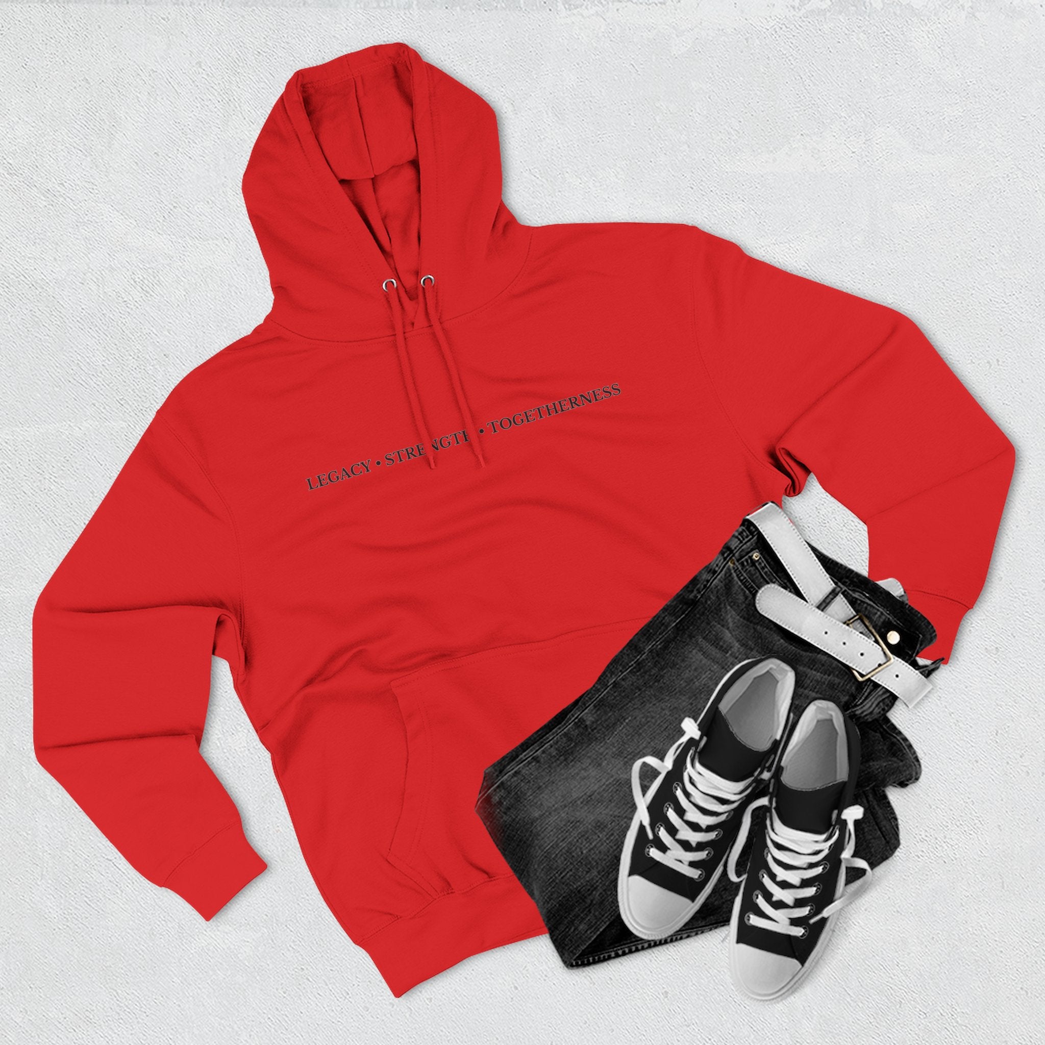 Moose Illustration Hoodie — "Always A Family" Graphic Fleece Hoodie