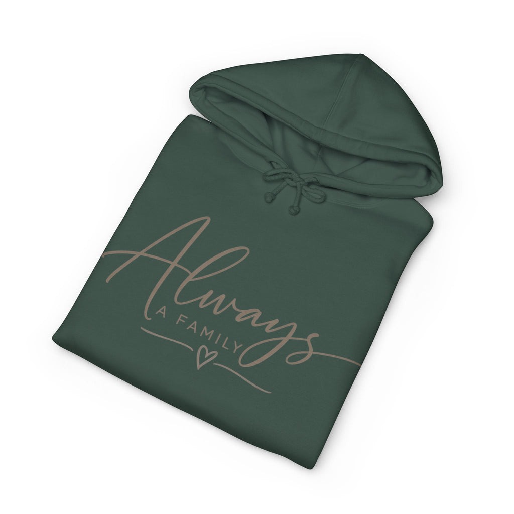 Always a Family Hoodie — Cozy White Script Family Sweatshirt