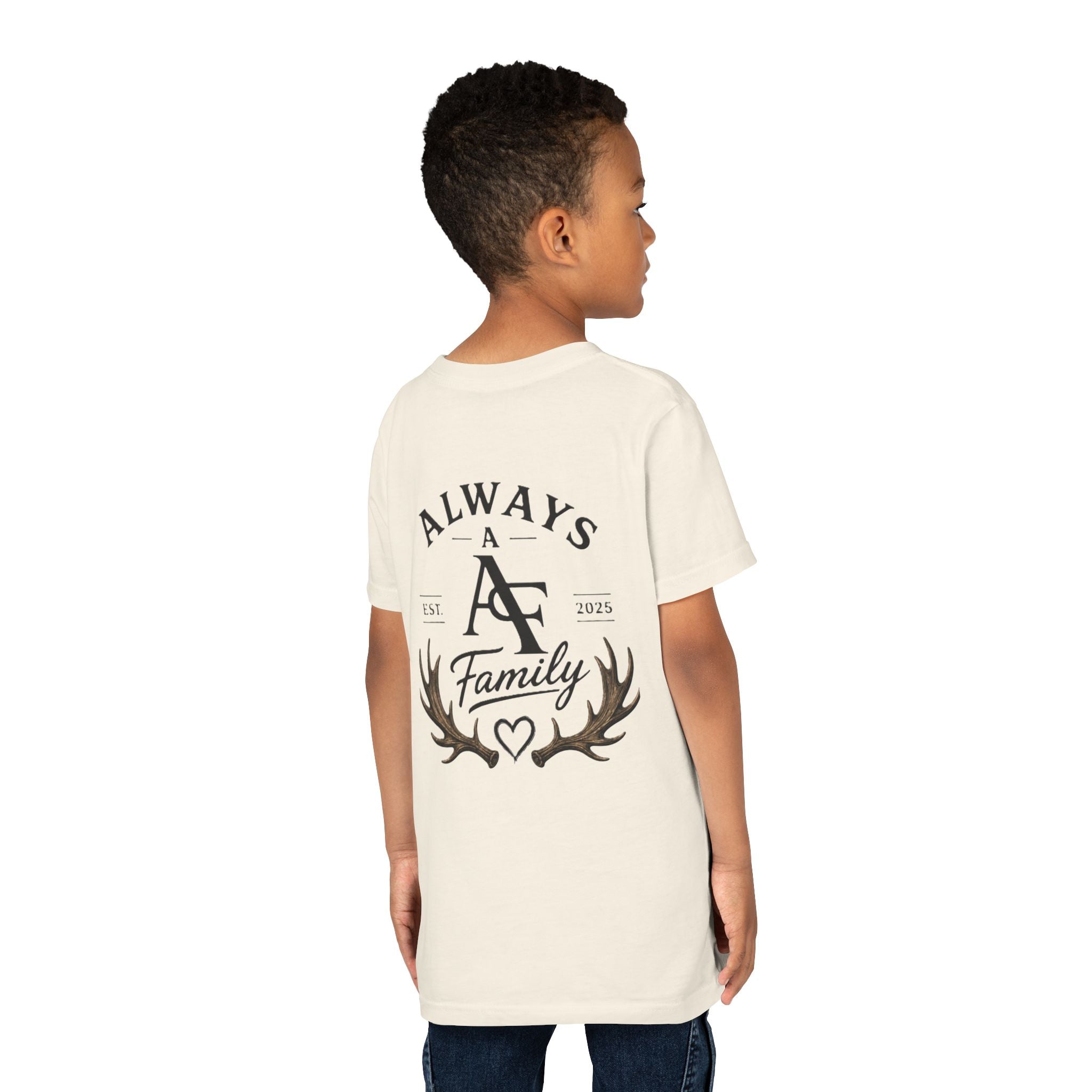 Always A Family Youth Tee — "Always A Family" Antler Logo Kids T-Shirt
