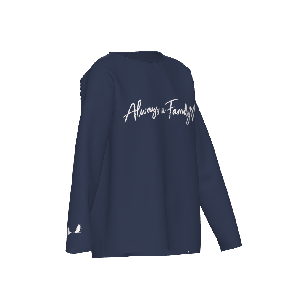 Women's Script & Heart Straight Bottom Sweater Always a Family