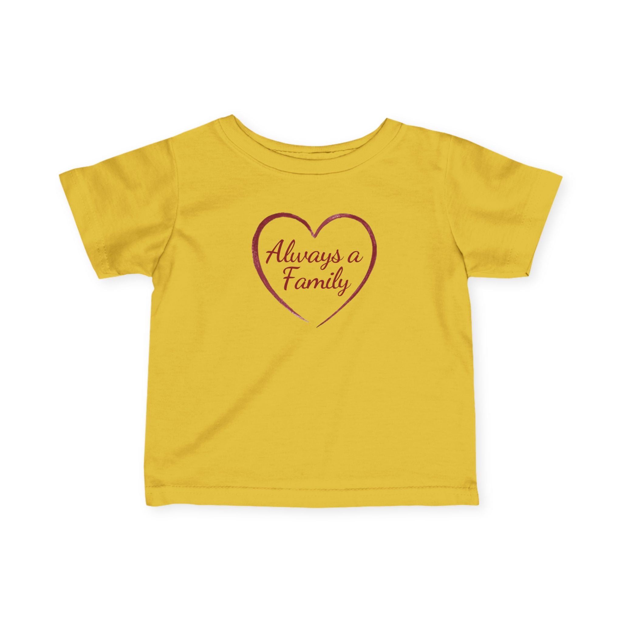 Infant Tee – "Always a Family" Heart Baby Shirt
