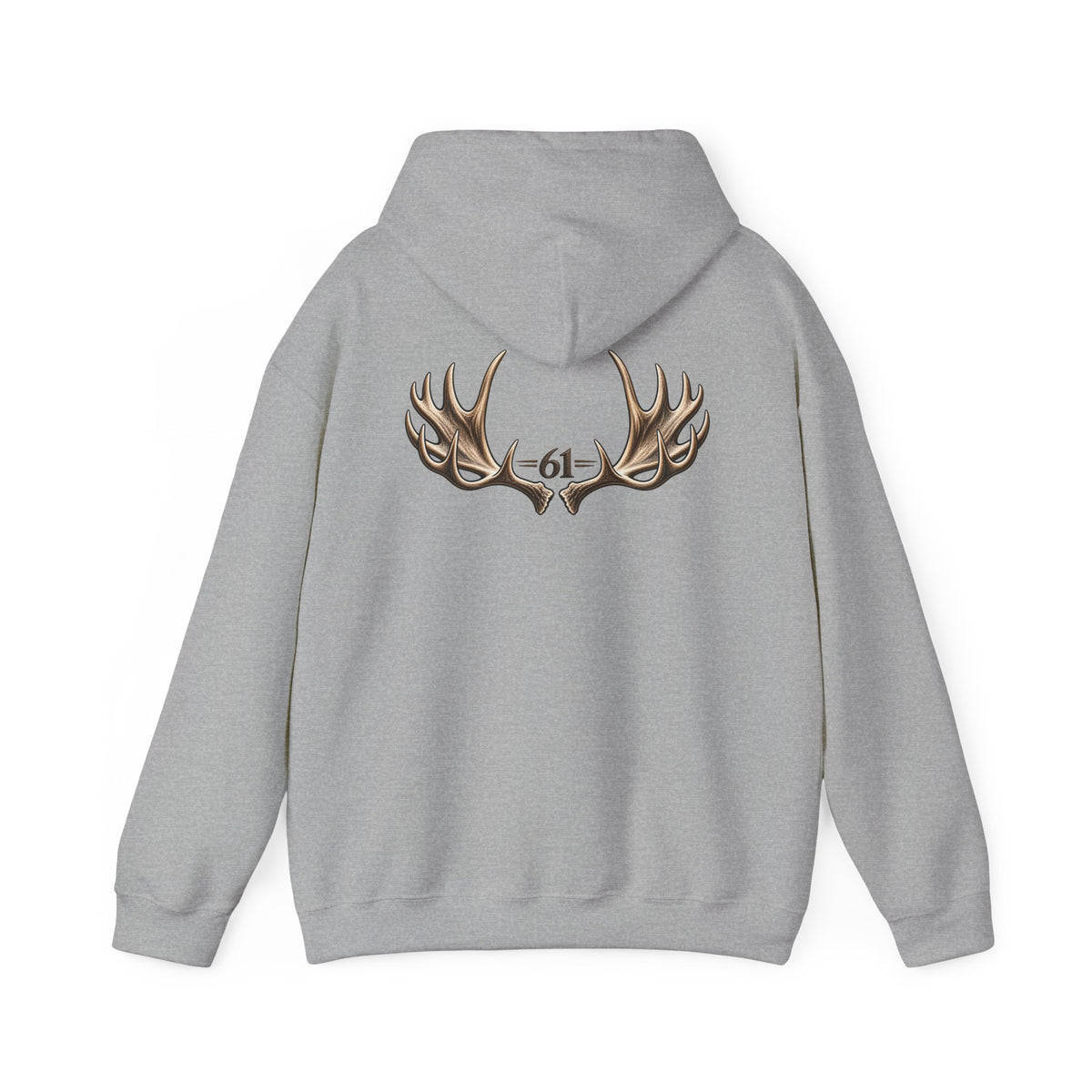 Always a Family Hoodie — Antler Graphic "61" Back Print, Cozy Family