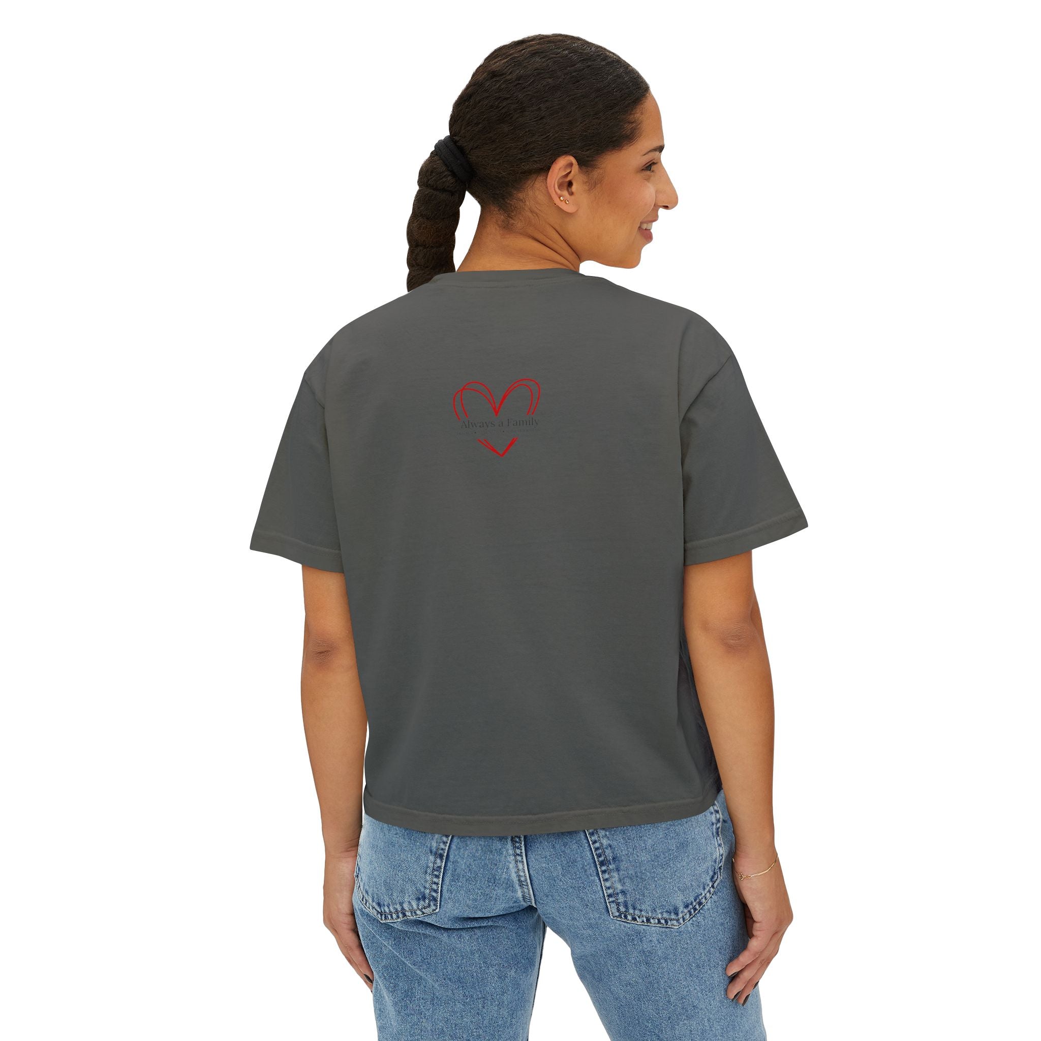 "Always a Family" Easter Women's Boxy Tee