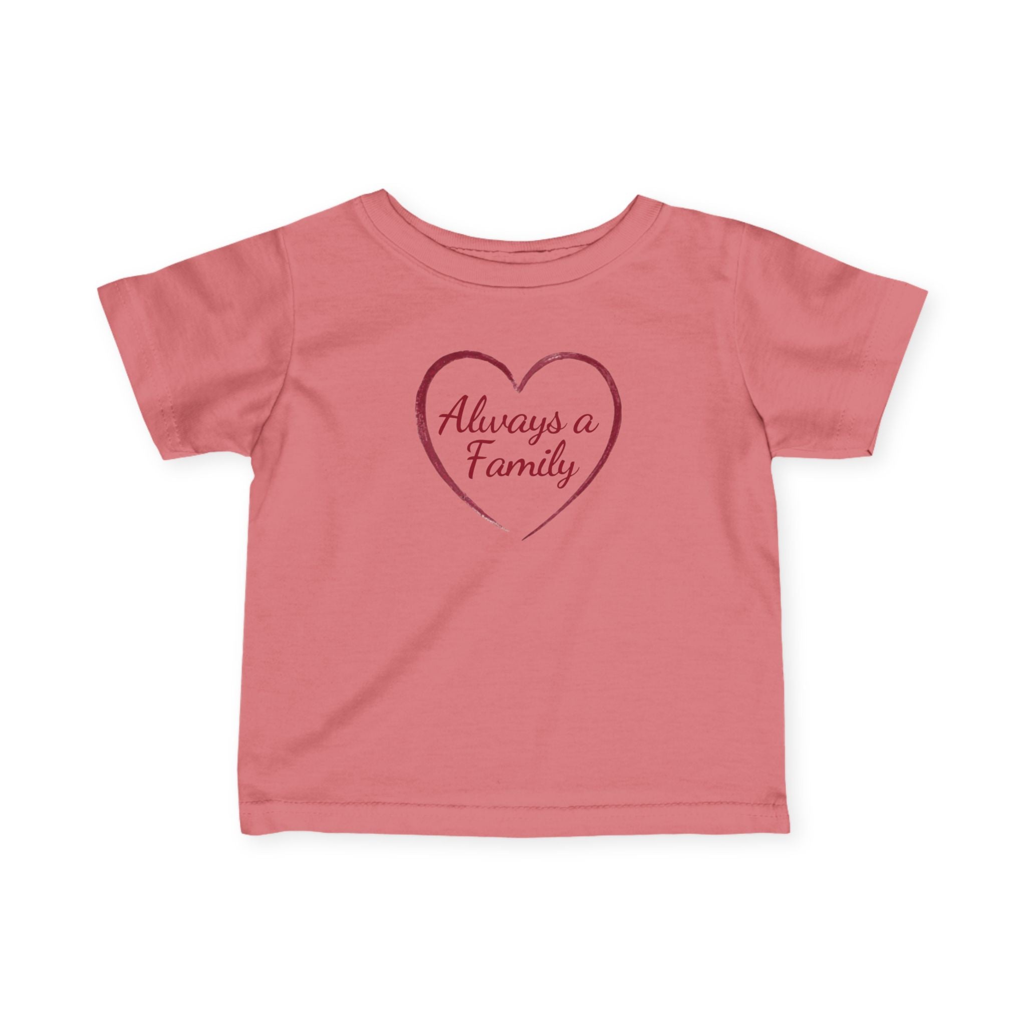 Infant Tee – "Always a Family" Heart Baby Shirt
