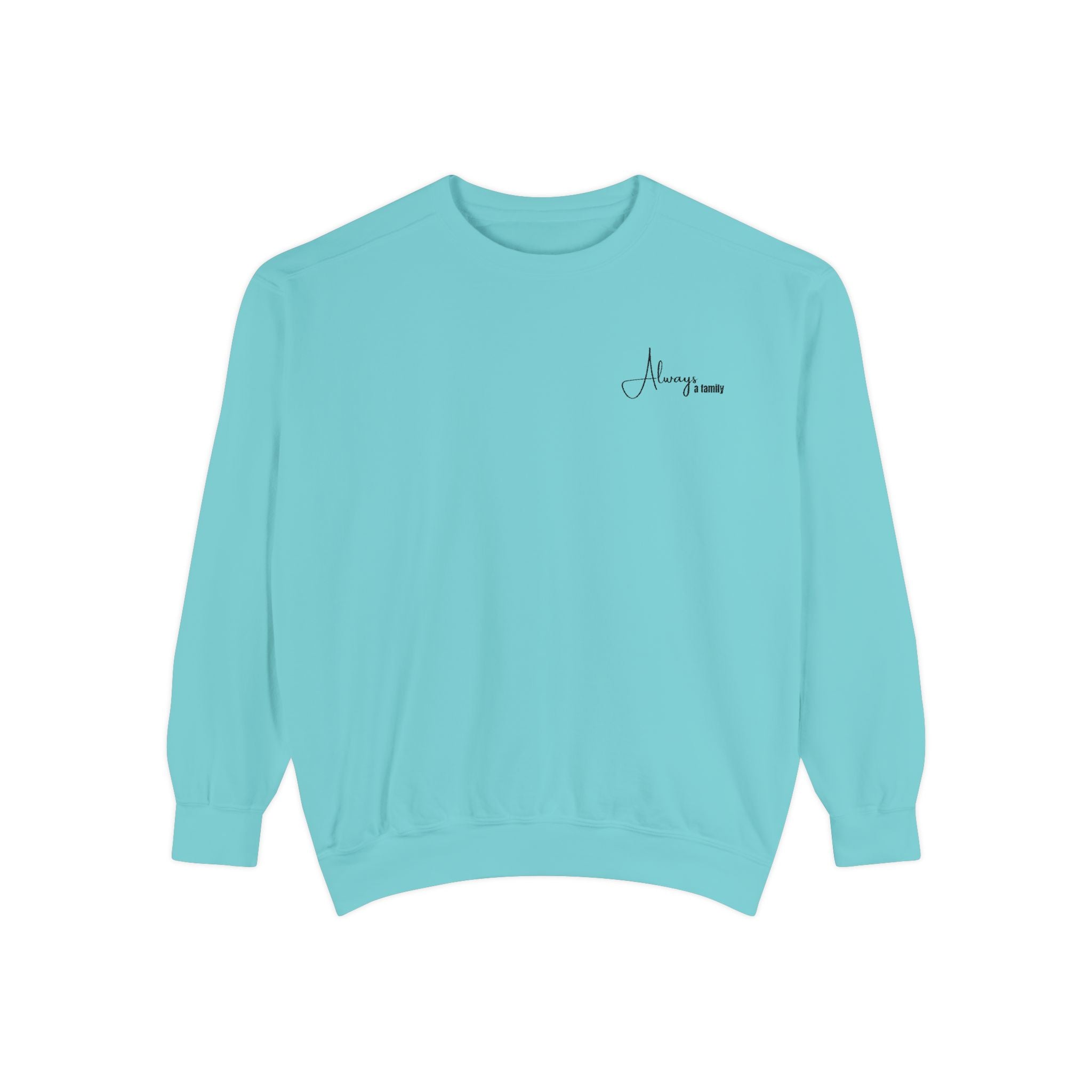 Minimalist 'Always' Script Sweatshirt — White Garment-Dyed Crewneck