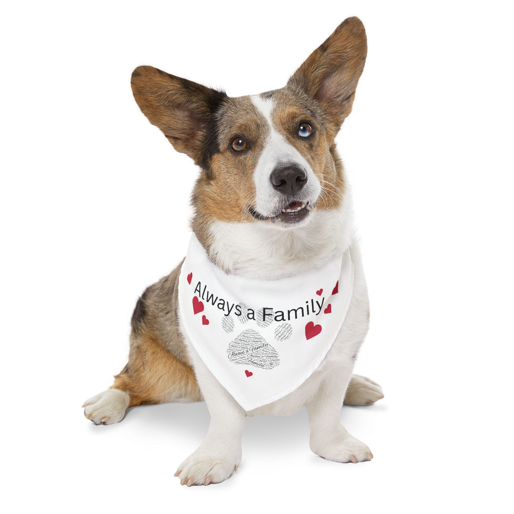 Pet Bandana Collar with Paw Print Word Art — Cute Dog & Cat Accessory