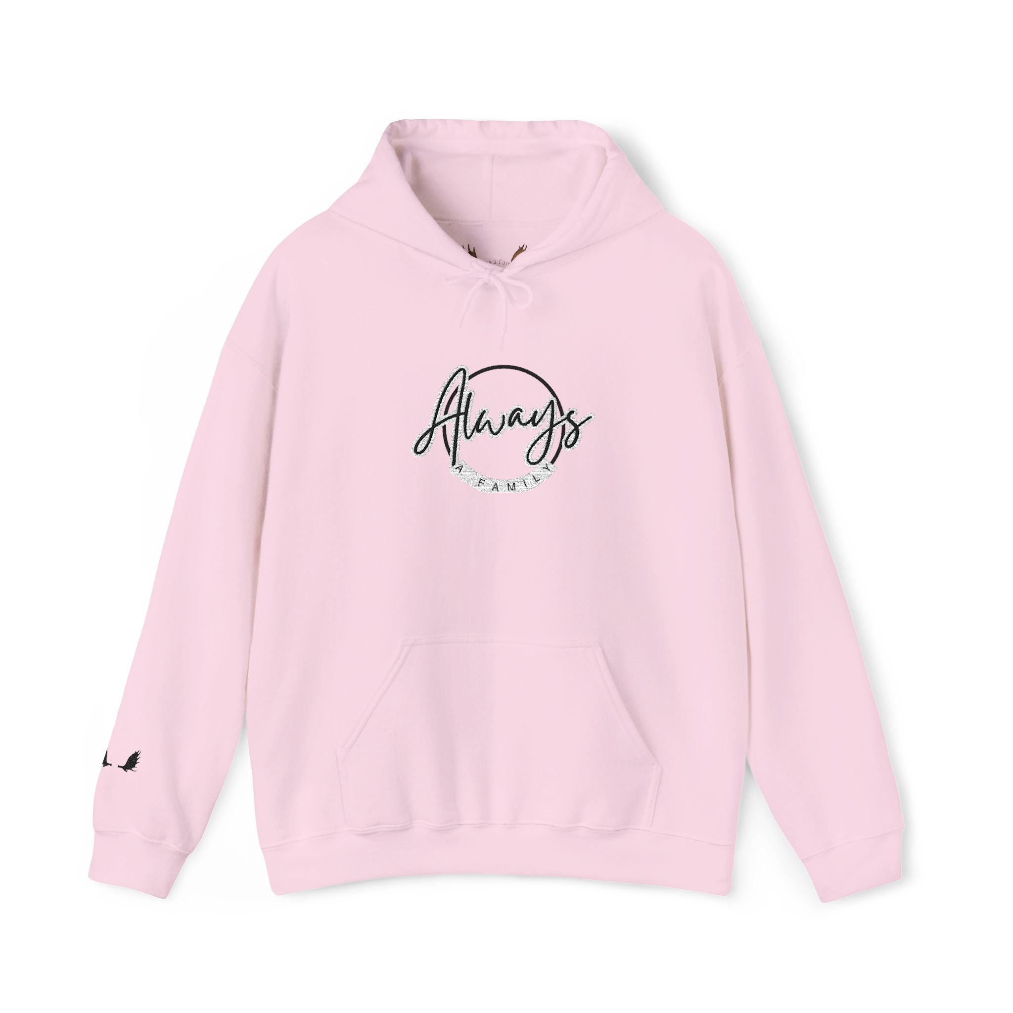 Always a Family Script Hoodie —  Unisex Graphic Pullover