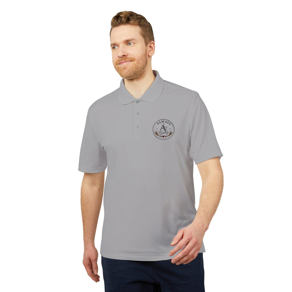 Embroidered Anchor Polo Shirt —AF Logo Performance Golf Polo