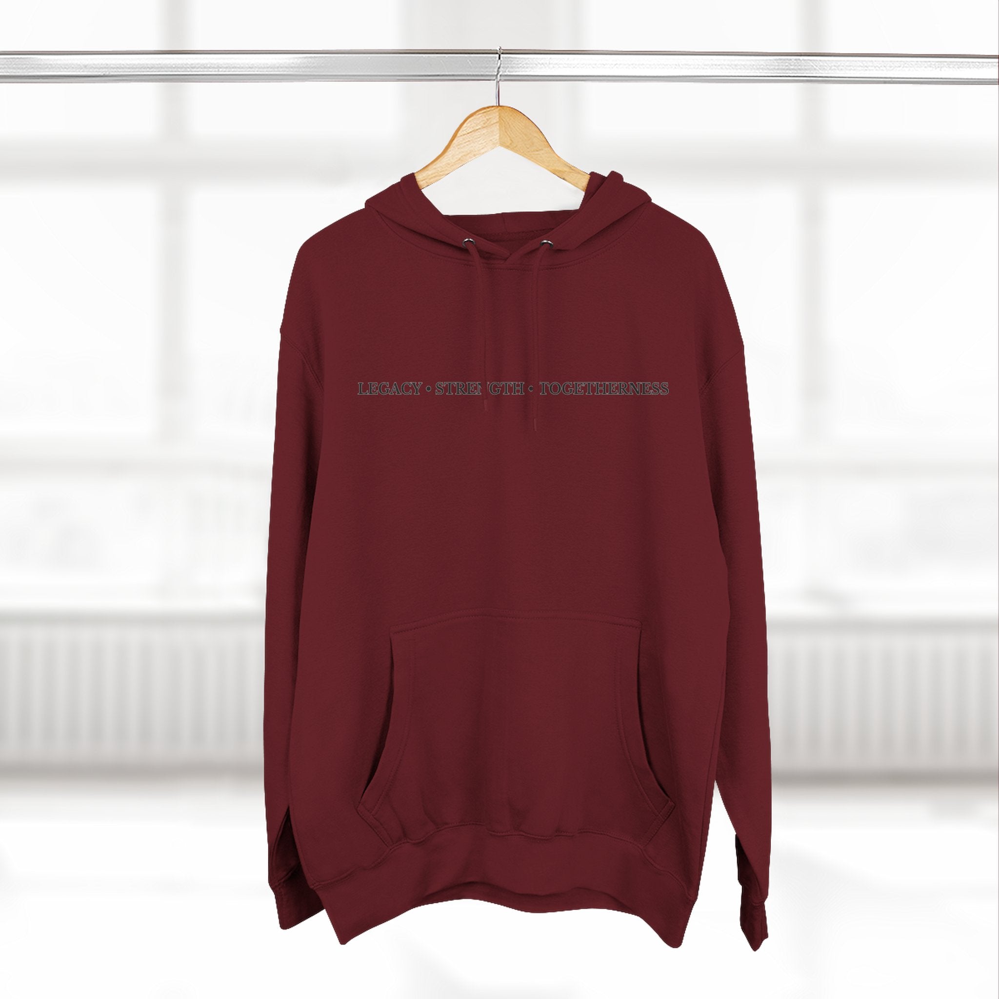 Moose Illustration Hoodie — "Always A Family" Graphic Fleece Hoodie