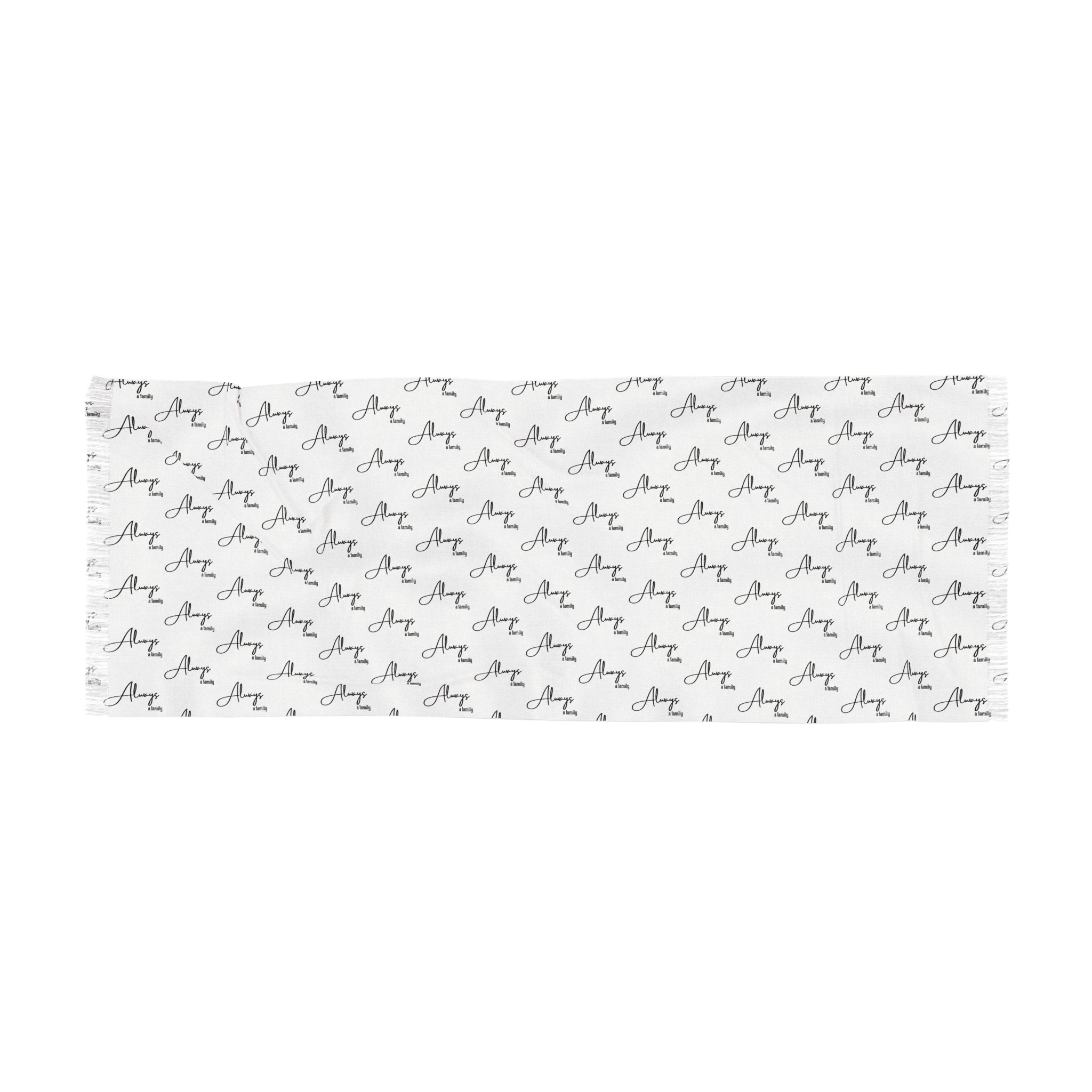 Light Scarf - Minimal Monogram Print Lightweight Scarf