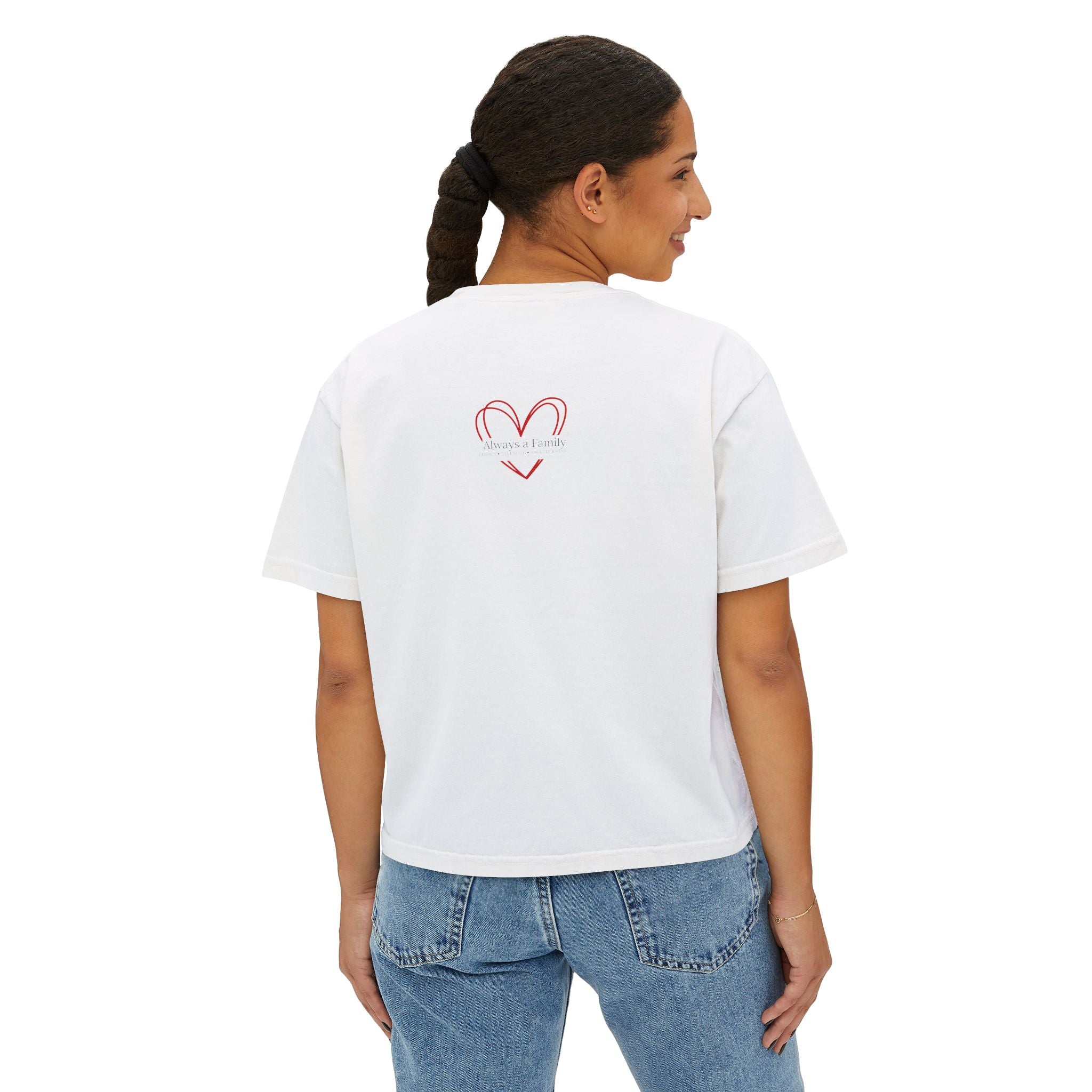 "Always a Family" Easter Women's Boxy Tee