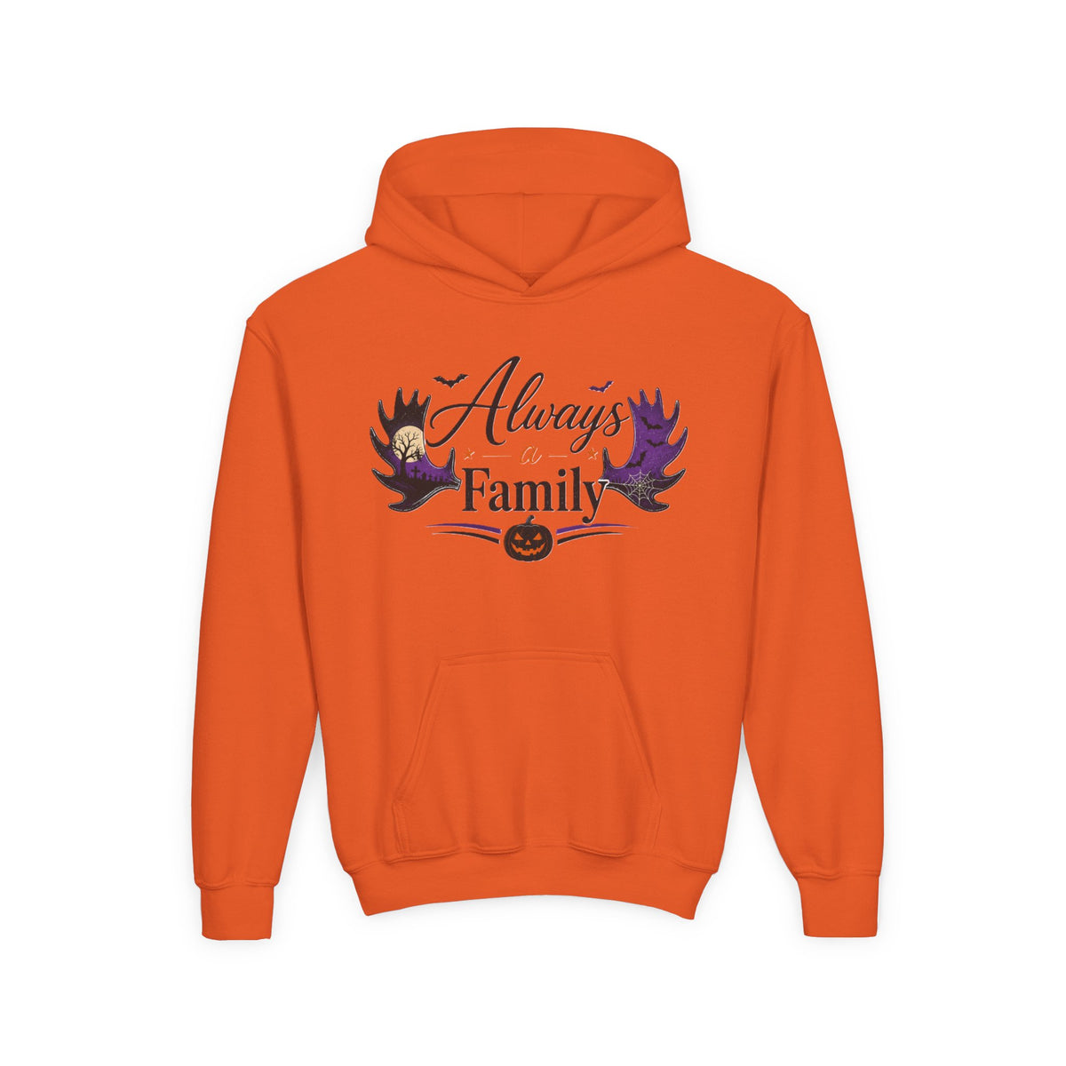 Always a Family Youth Hoodie — Cute Halloween Kids Sweatshirt