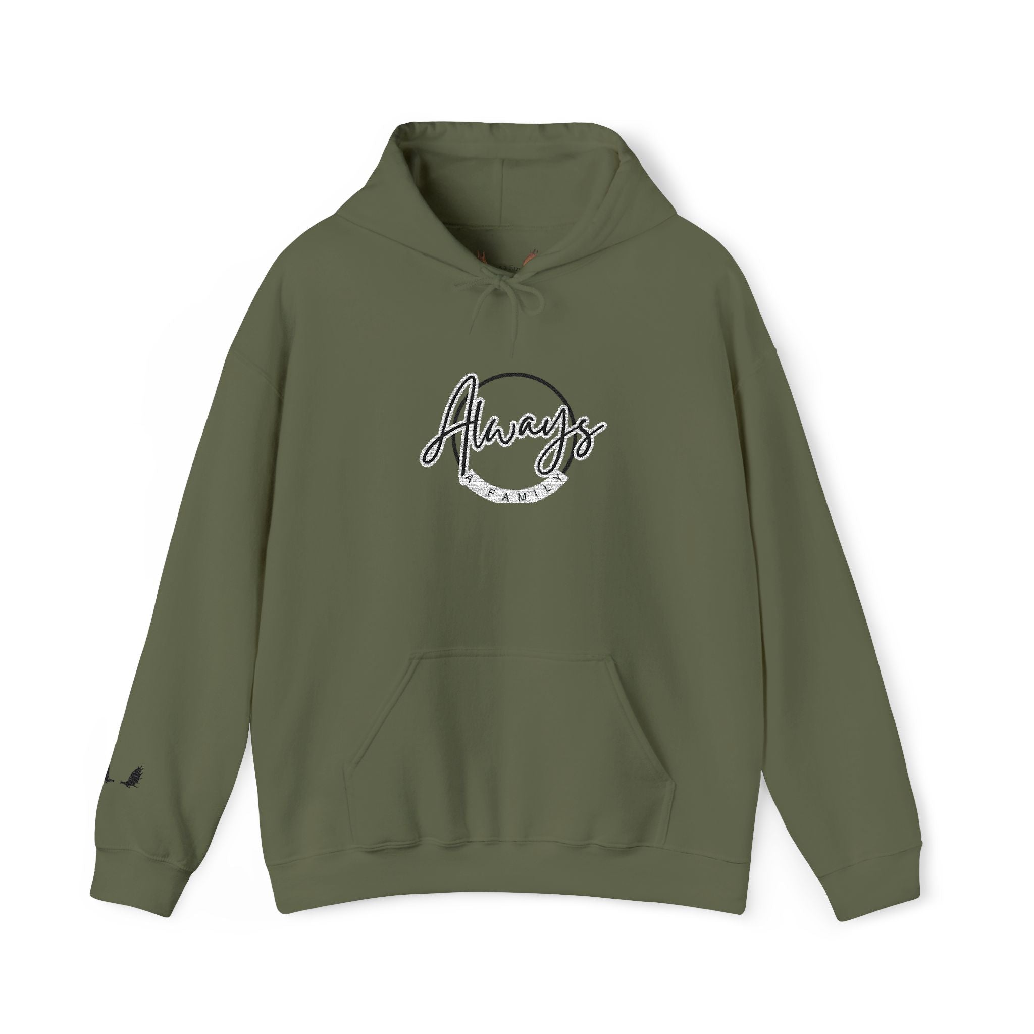Always a Family Script Hoodie —  Unisex Graphic Pullover