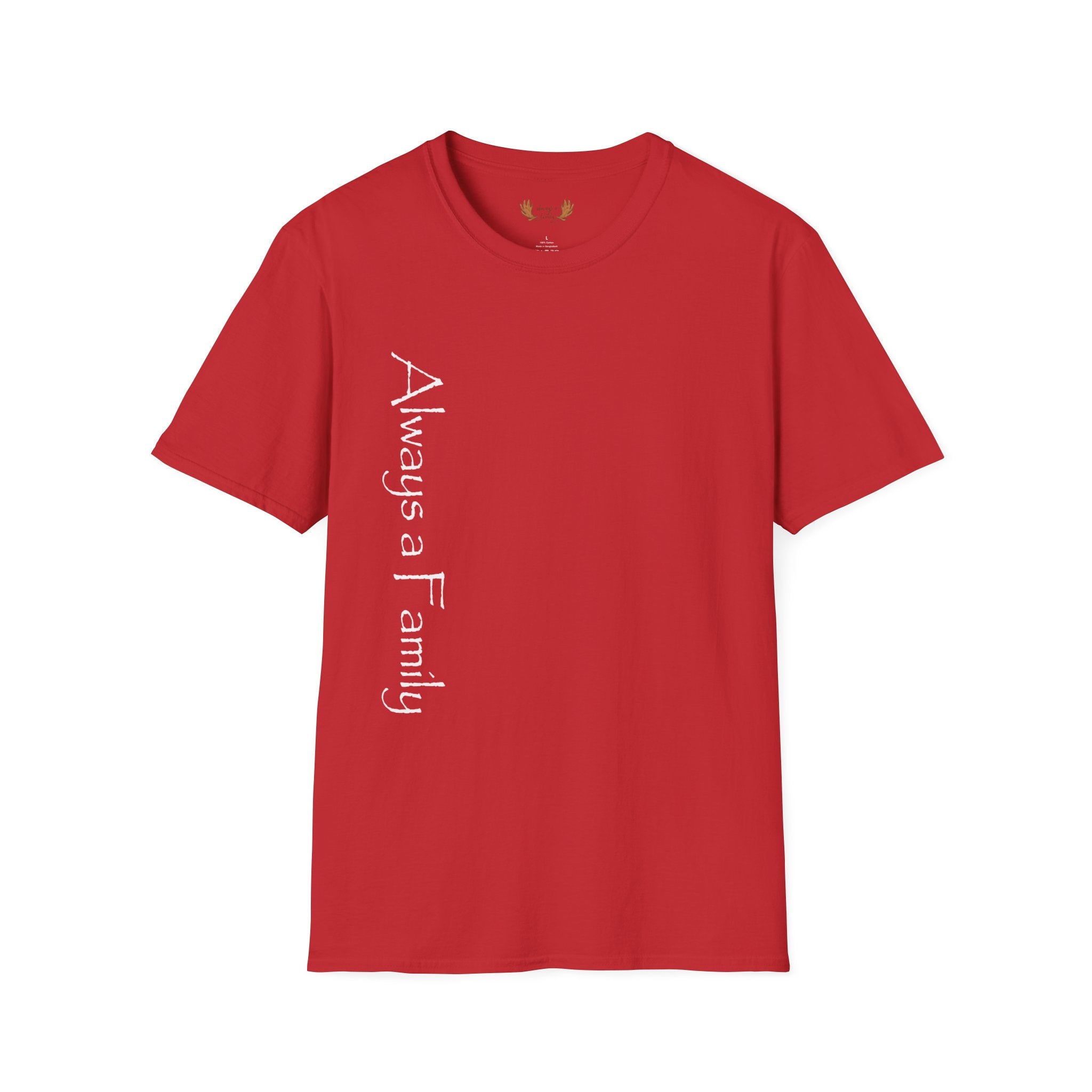 Always a Family Vertical Script Black T-Shirt – Family Pride Tee