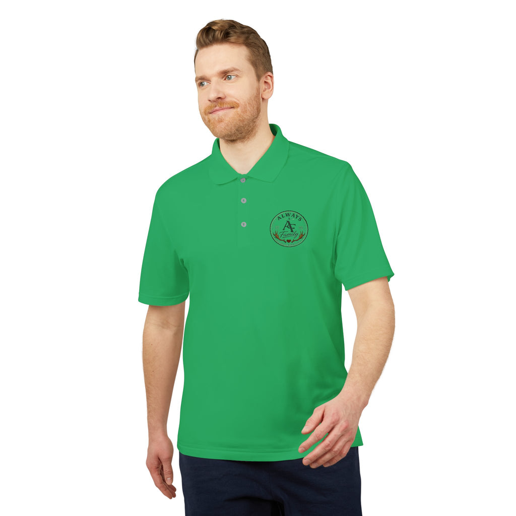 Embroidered Anchor Polo Shirt —AF Logo Performance Golf Polo