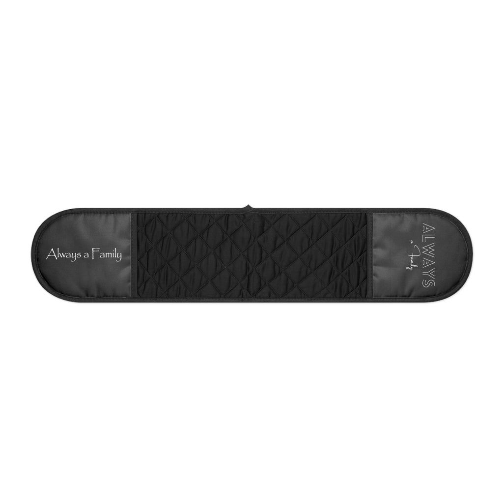 Black Double Oven Mitts Sleeve — Quilted Heat-Resistant Pot Holder Band