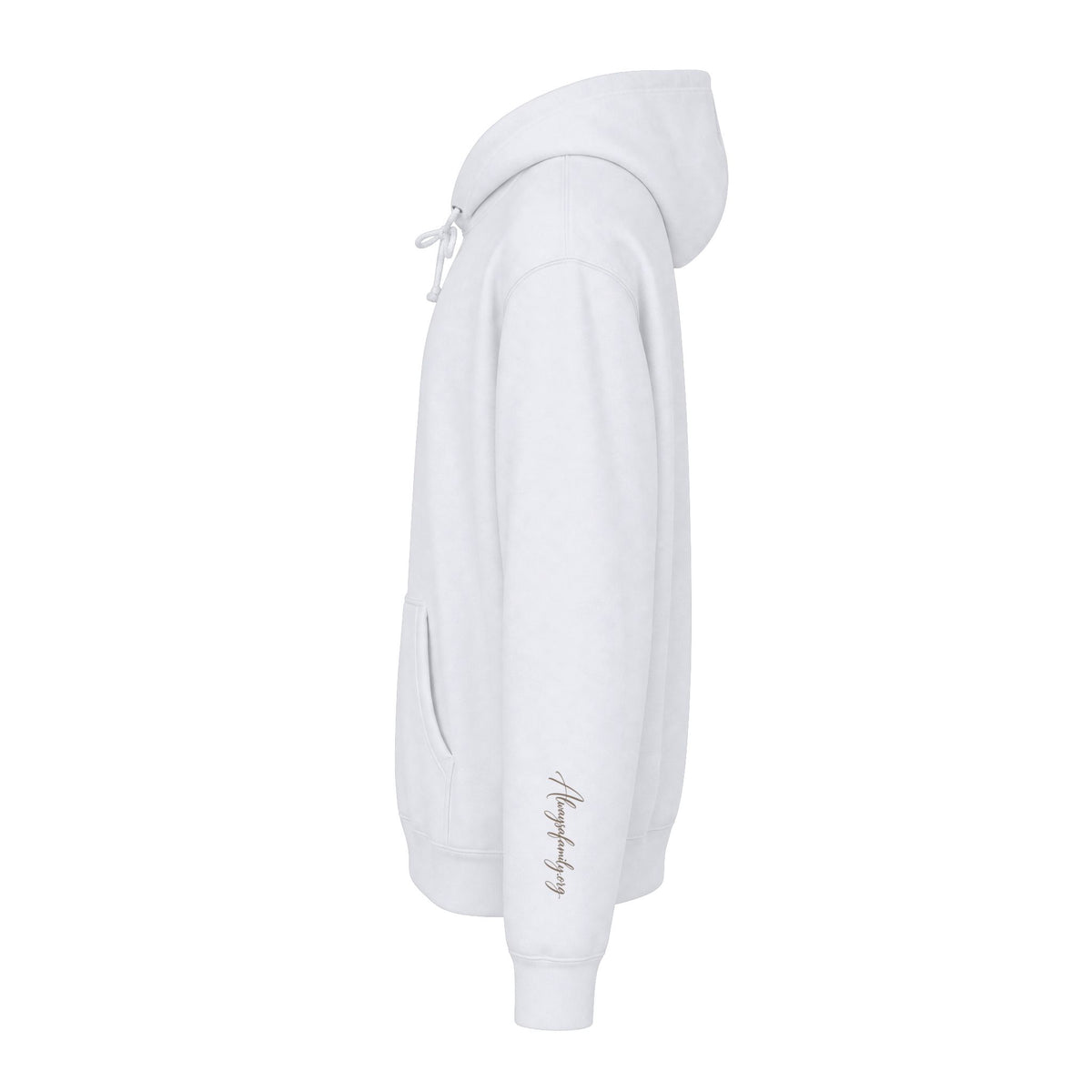 Always a Family Hoodie — Cozy White Script Family Sweatshirt