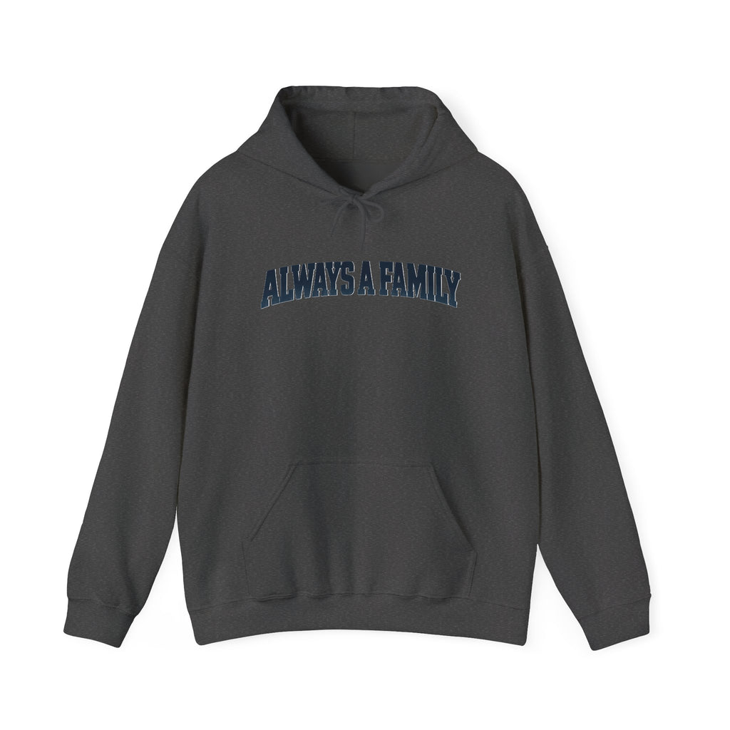 Always a Family Hoodie — Antler Graphic "61" Back Print, Cozy Family