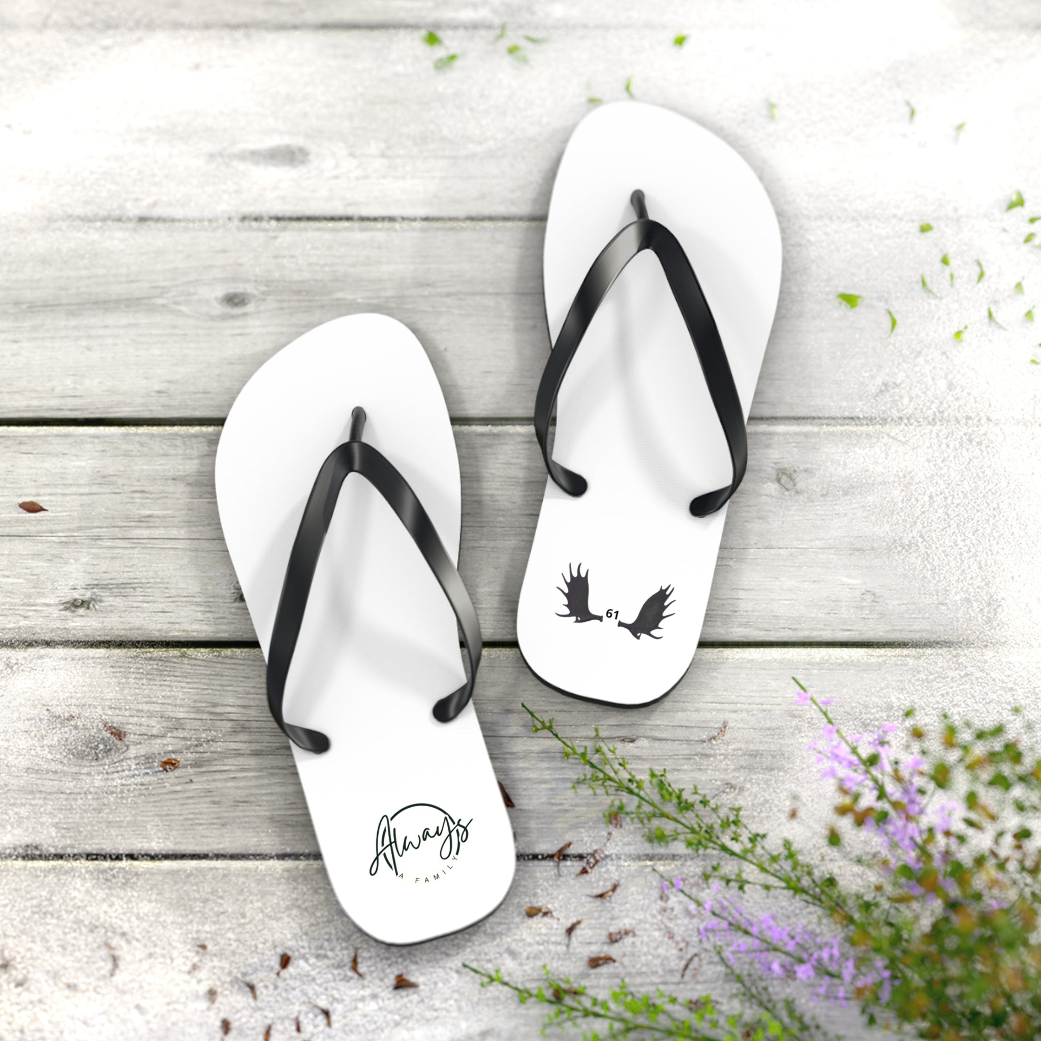 Always Family Flip Flops — Casual Beach Sandals with moose  Graphic