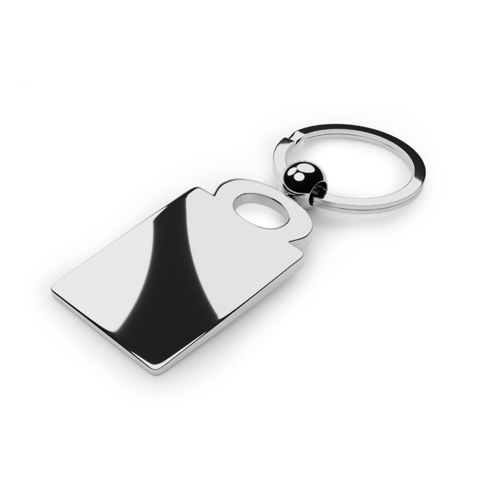 Rectangle Photo Keyring — Personalized Photo or Text Metal Keychain ("Always a Family")