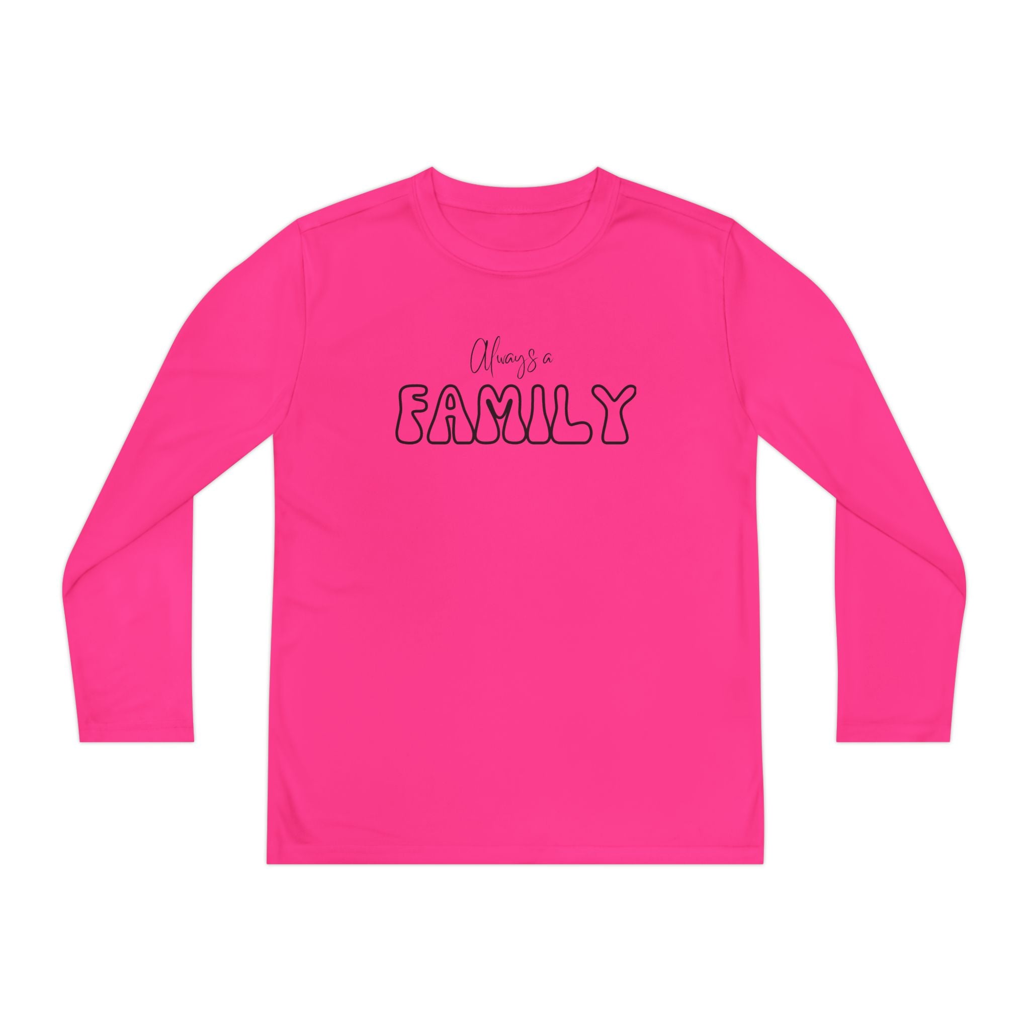 Youth Long Sleeve Tee — "Always a FAMILY" Graphic Kids Shirt