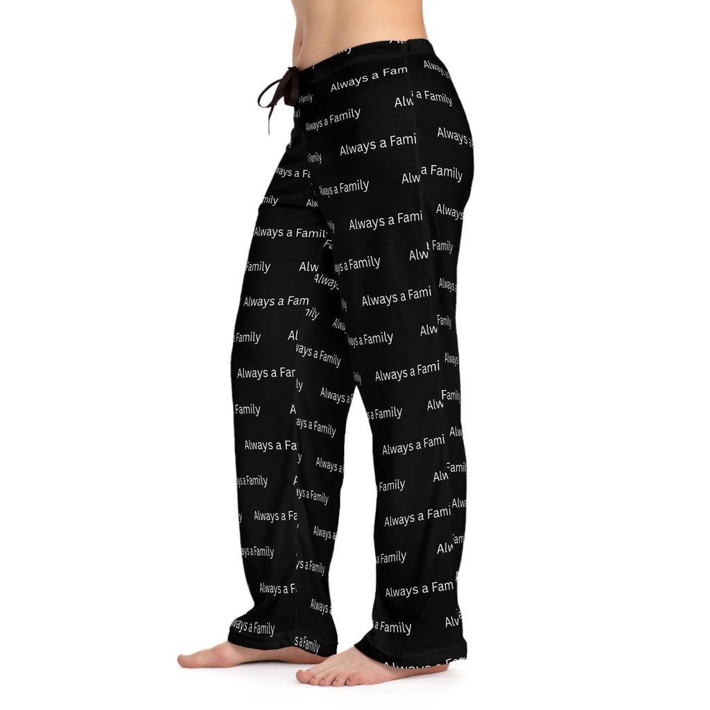 Always a Family Women's Pajama Pants — Black All-Over Print Cozy Lounge Bottoms