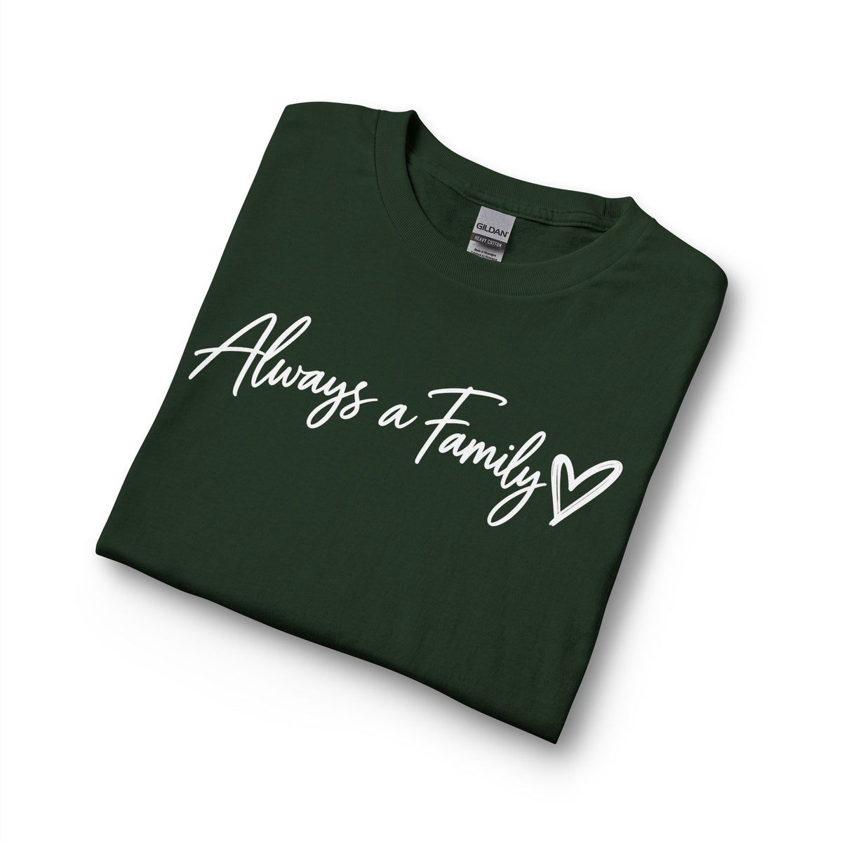 Always a Family Long Sleeve Tee — Script Heart Design