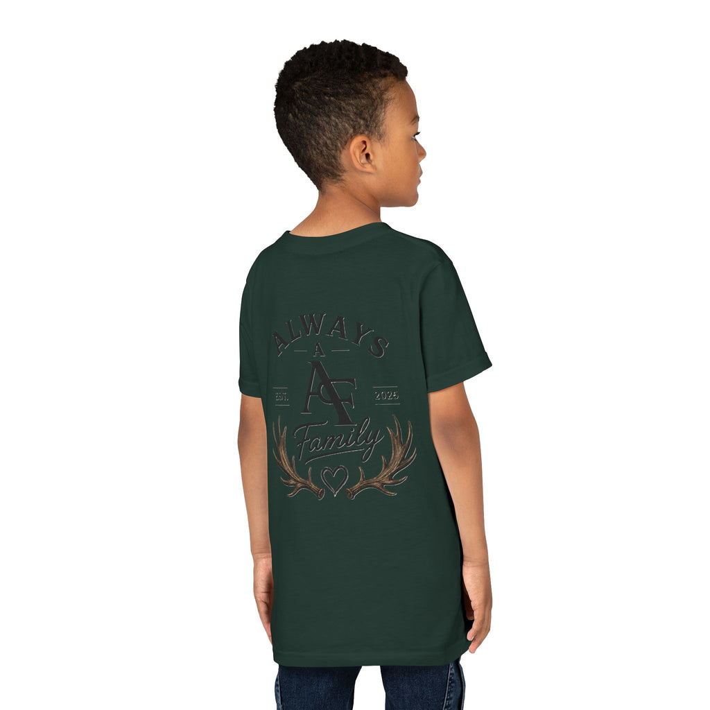 Always A Family Youth Tee — "Always A Family" Antler Logo Kids T-Shirt