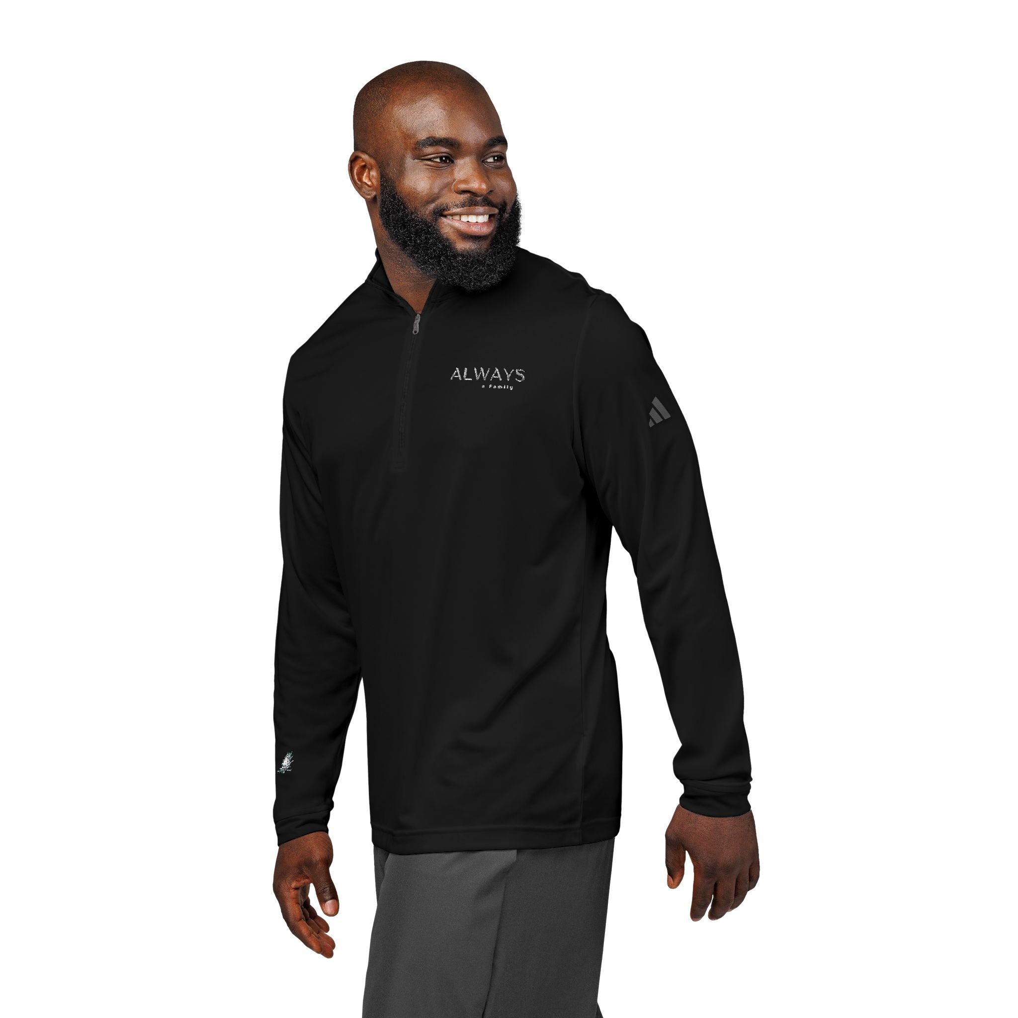 Embroidered Quarter-Zip Pullover always a family