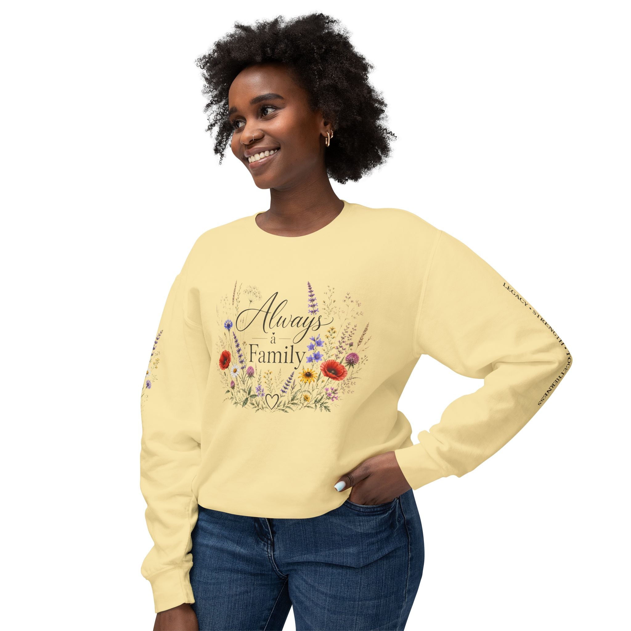 Always Family Floral Crewneck Sweatshirt