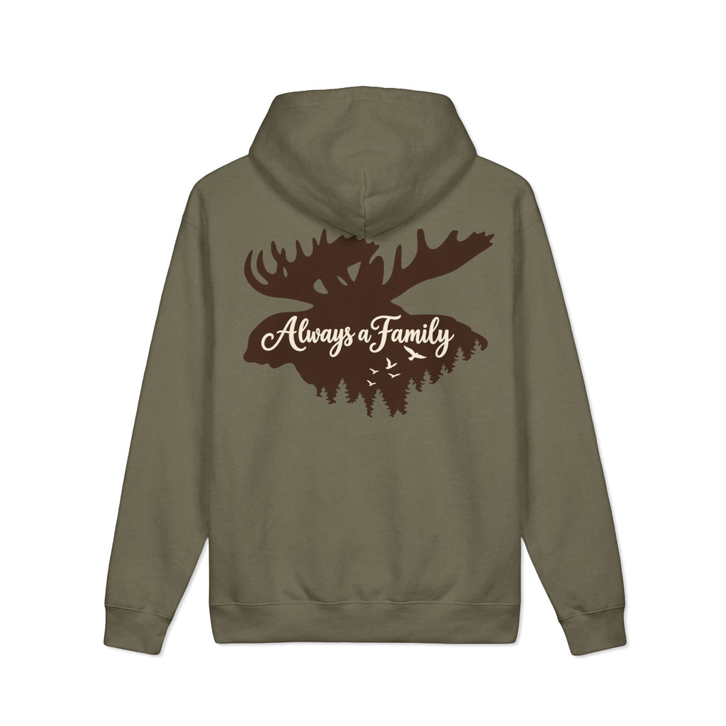 Always a Family Moose Hoodie — Rustic Outdoor Family Pullover