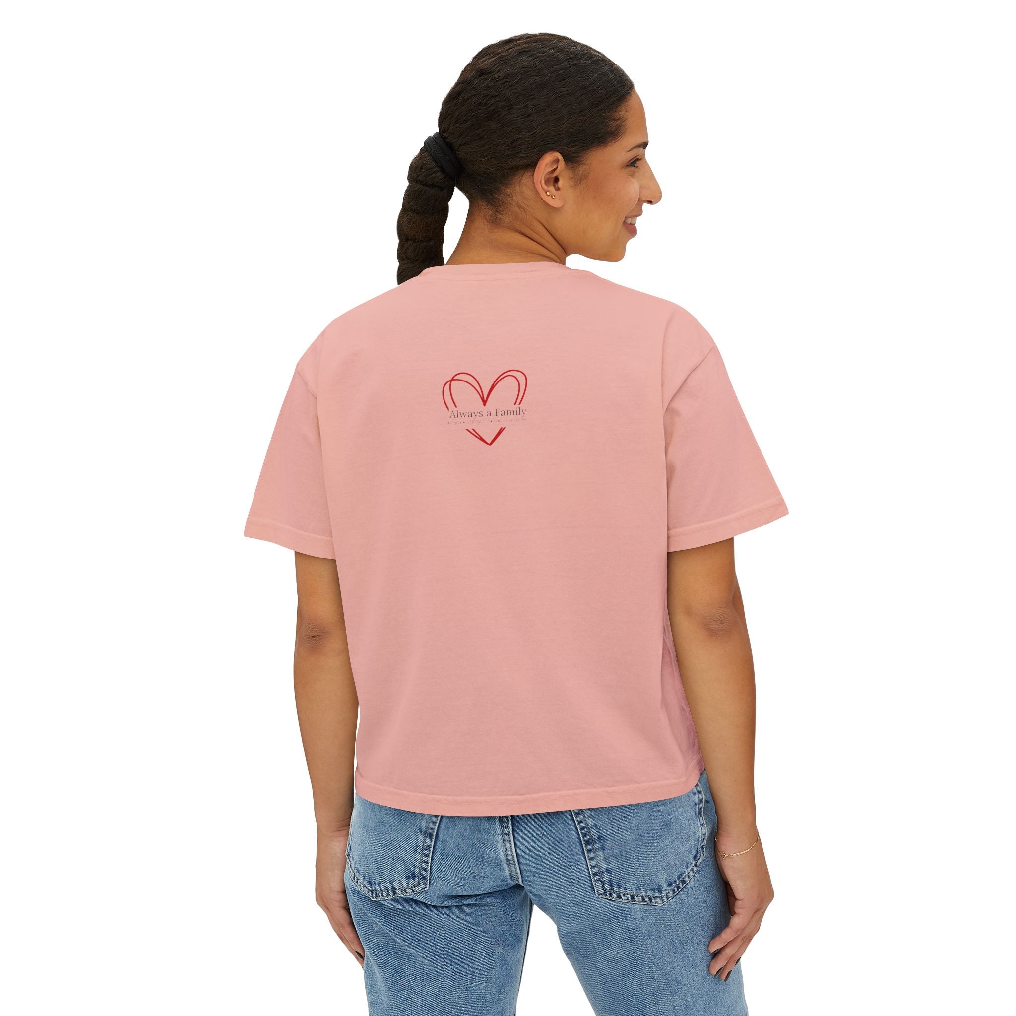 "Always a Family" Easter Women's Boxy Tee