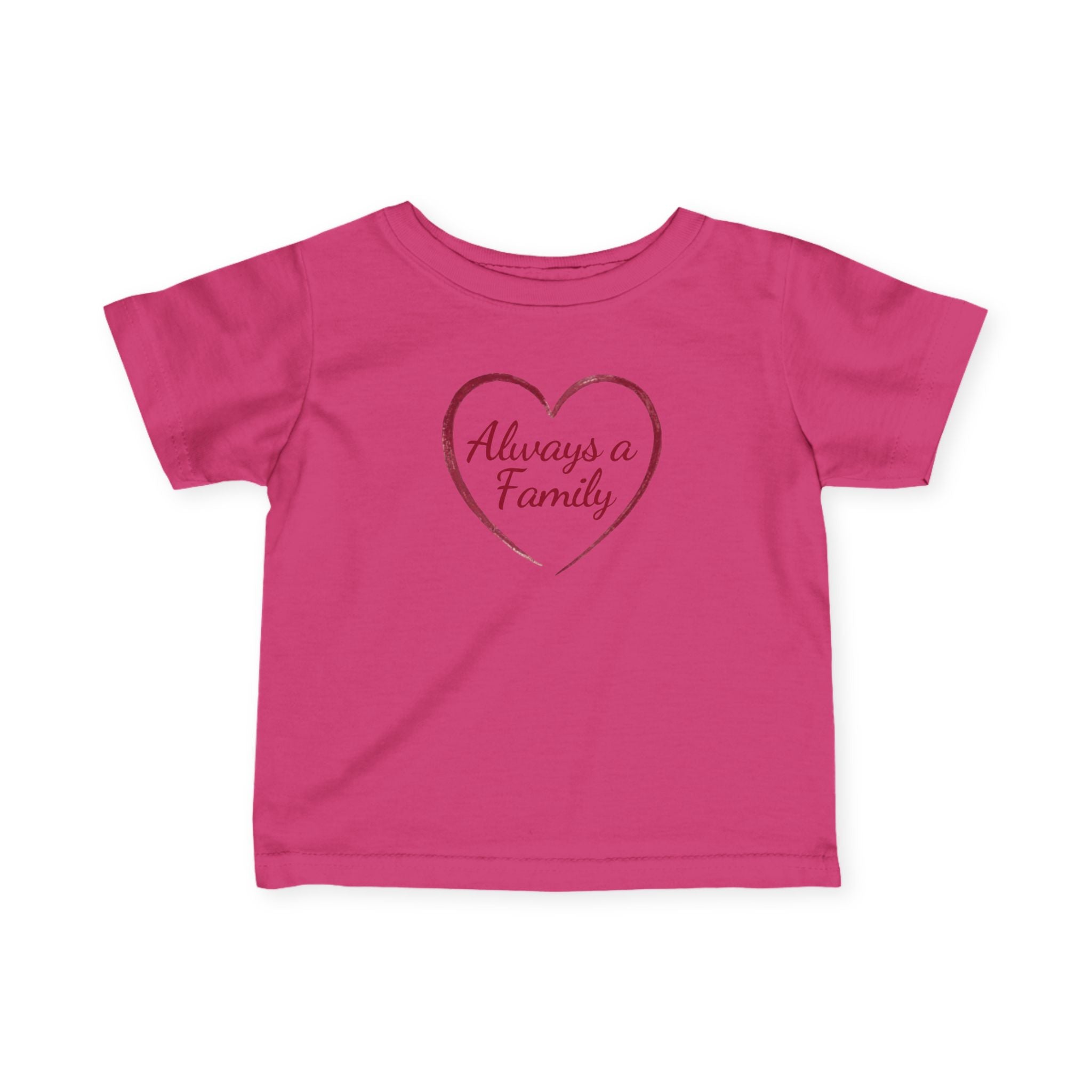 Infant Tee – "Always a Family" Heart Baby Shirt