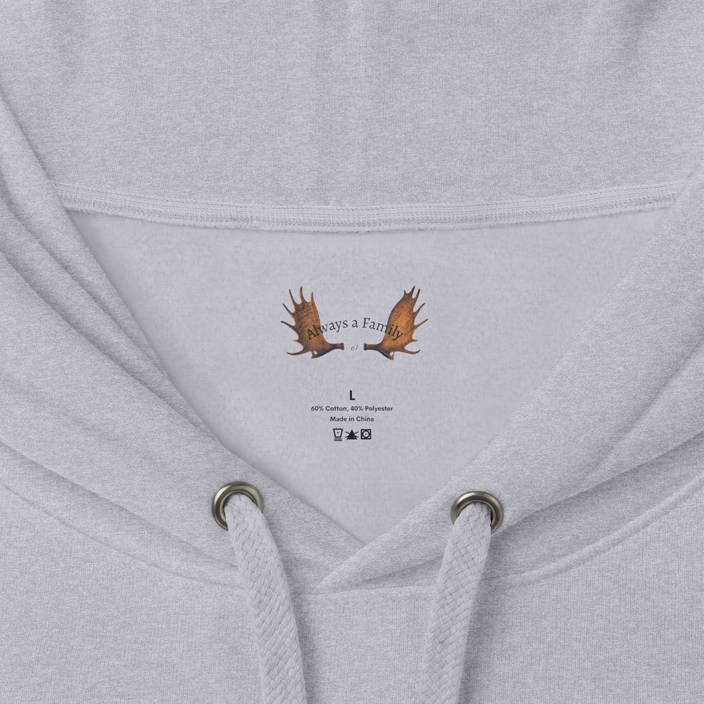 Always a Family Hoodie — Cozy White Script Family Sweatshirt