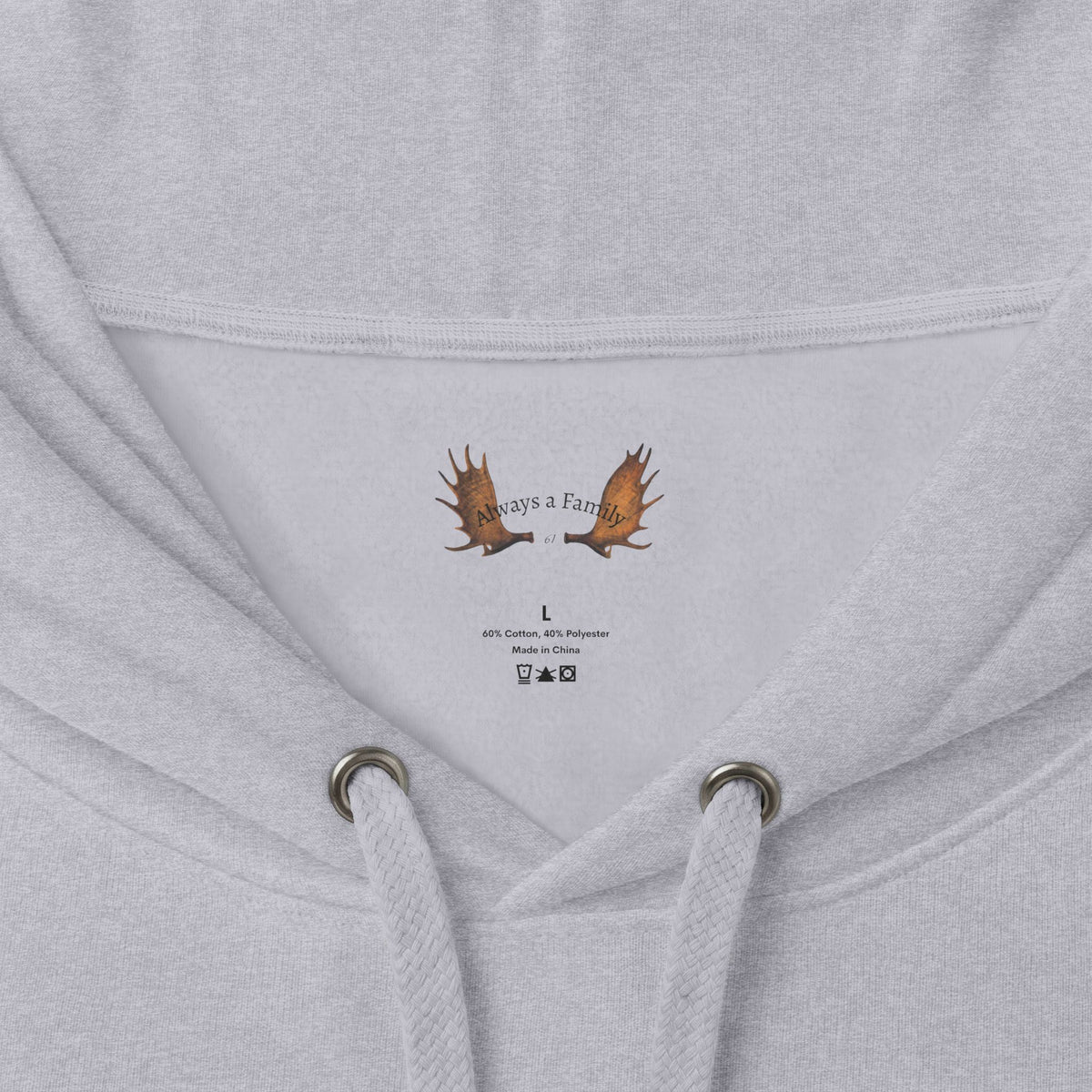 Always a Family Hoodie — Cozy White Script Family Sweatshirt