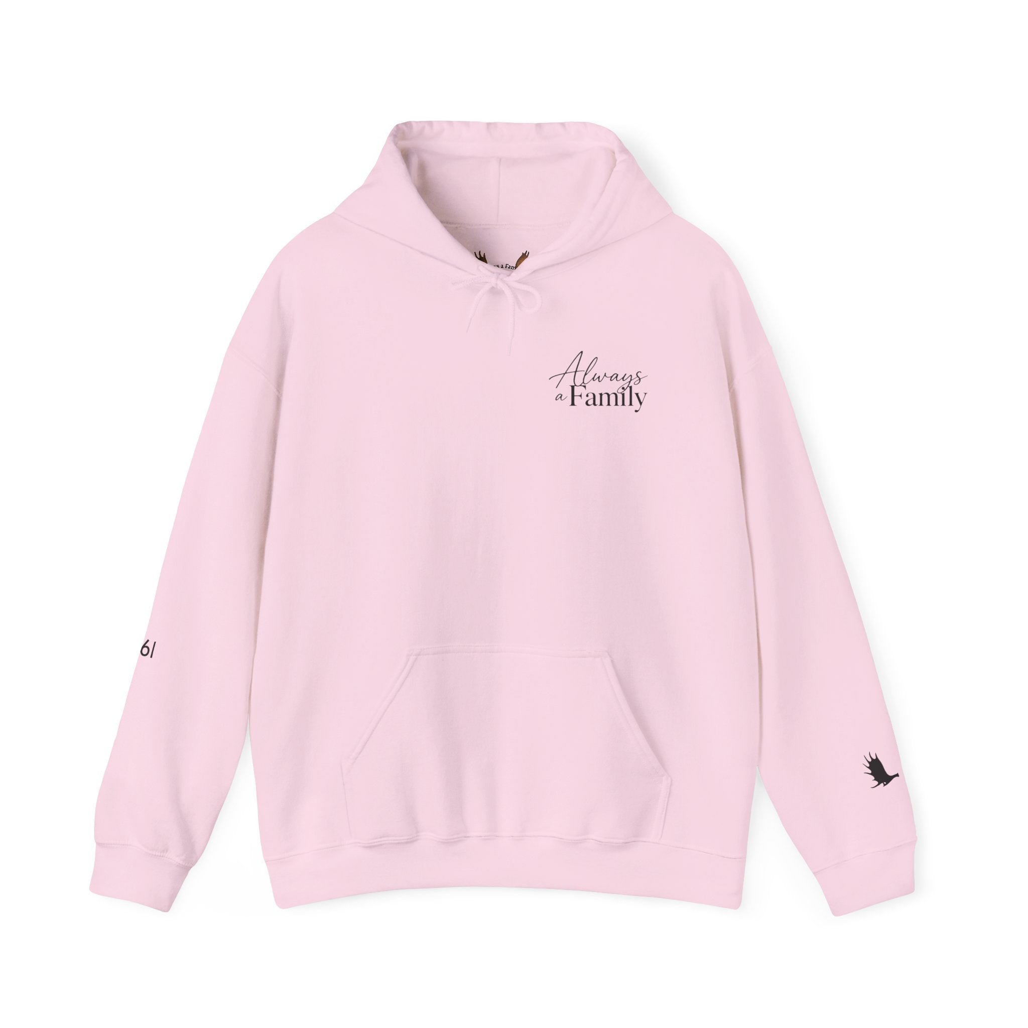 Hoodie — "Always a Family" Christmas Moose Antler Tree Holiday Hoodie